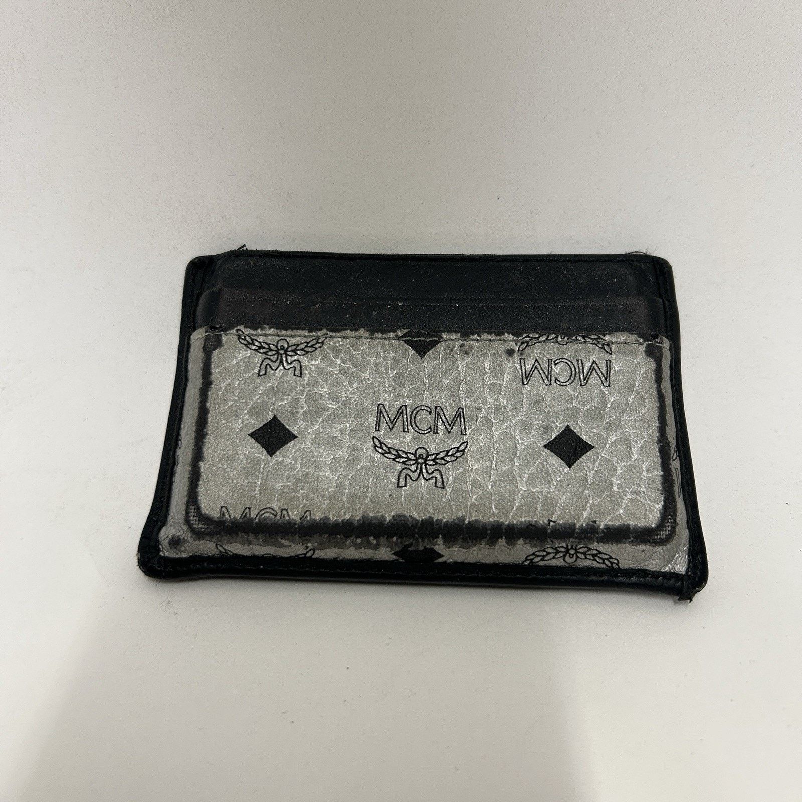 MCM MCM Spot Visetos Mini Card Case Wallet “Silver & Black” Size ONE SIZE - 6 Thumbnail