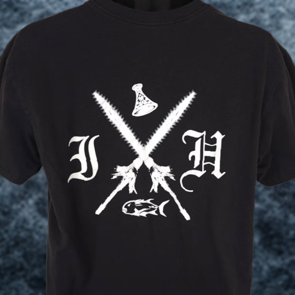Vintage VINTAGE Island Hustle T Shirt Mens Large Black Hawaiian Shark Tooth Koa Spears Size US L / EU 52-54 / 3 - 1 Thumbnail