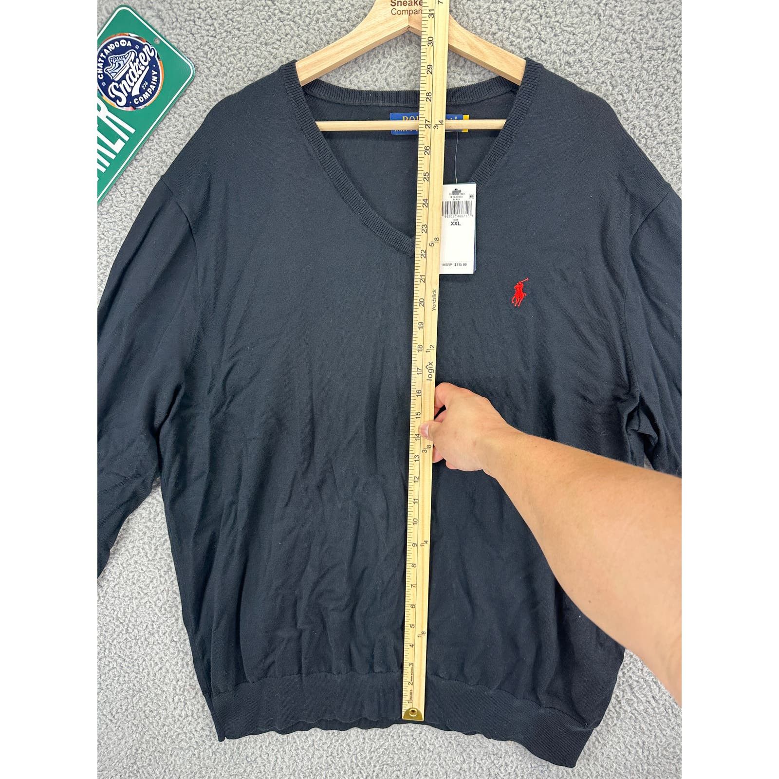 Ralph Lauren Polo Ralph Lauren Cotton V Neck Sweater Mens XXL Black Red Size US XXL / EU 58 / 5 - 3 Thumbnail