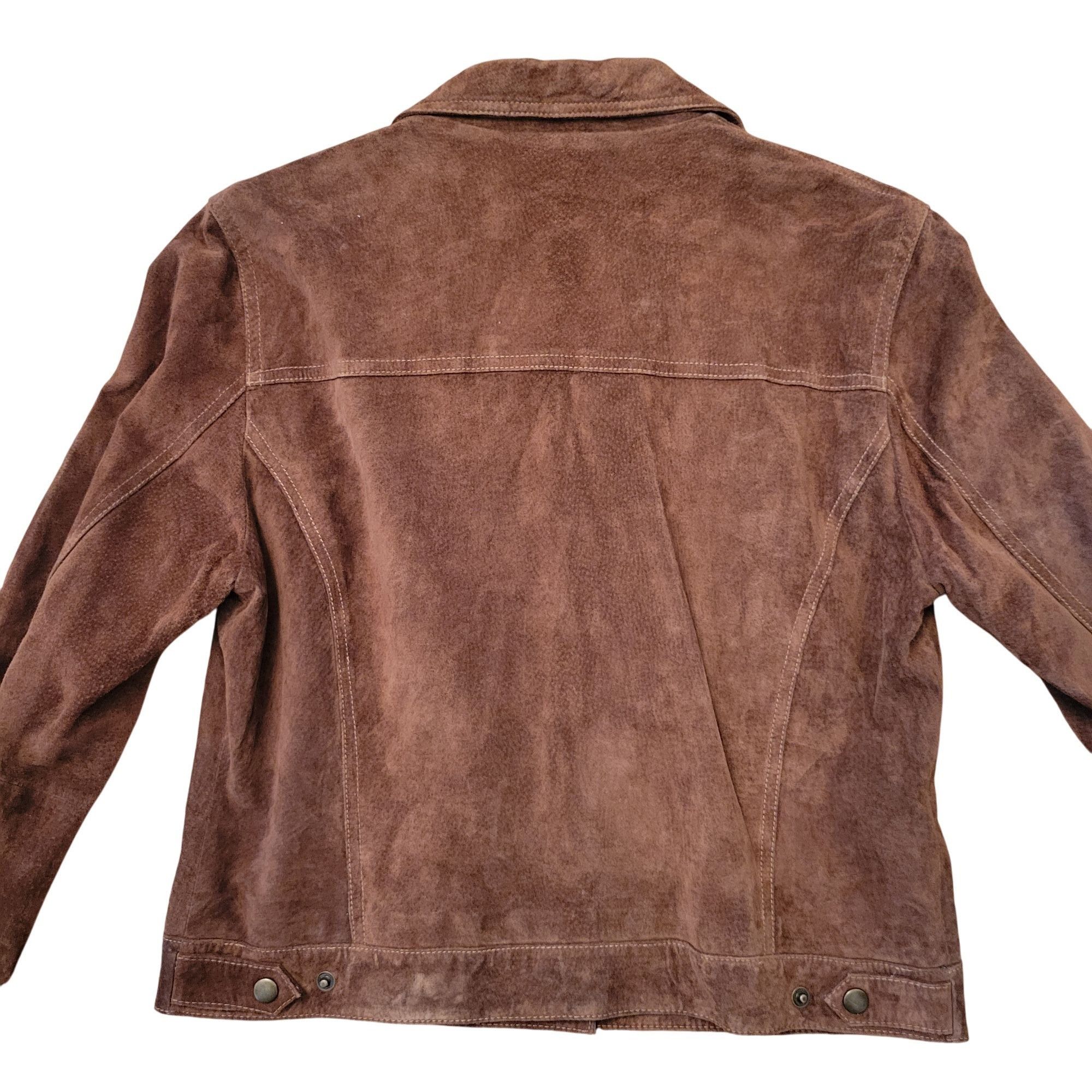 Vintage NEW Vintage Clio 12 Brown Genuine Leather Suede Jacket Skirt Size XL / US 12-14 / IT 48-50 - 3 Thumbnail