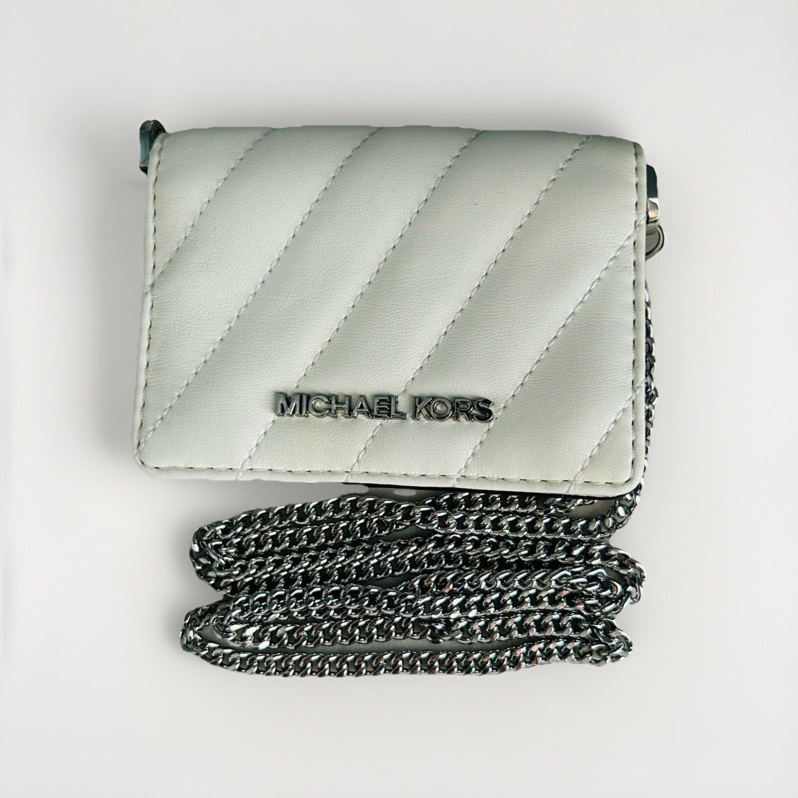Michael Kors New Michael Kors Mini Purse White Leather Quilted Crossbody Size ONE SIZE - 2 Thumbnail
