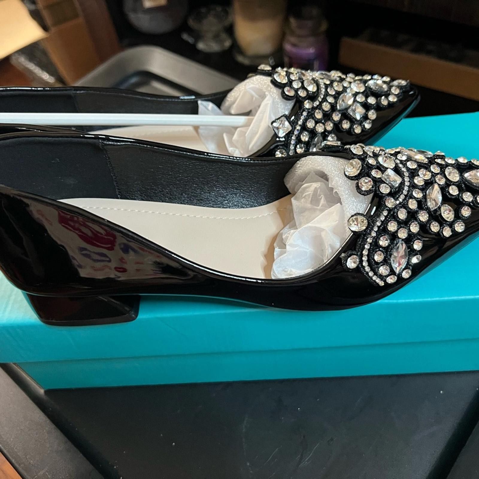 Other Embellished Black Flats Size US 7 / IT 37 - 3 Thumbnail