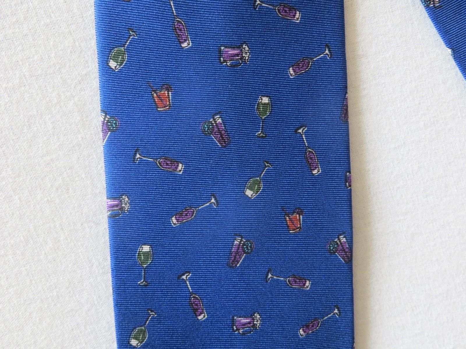 Drake's BLUE WINE DRINK GLASS SILK TIE Size ONE SIZE - 2 Thumbnail