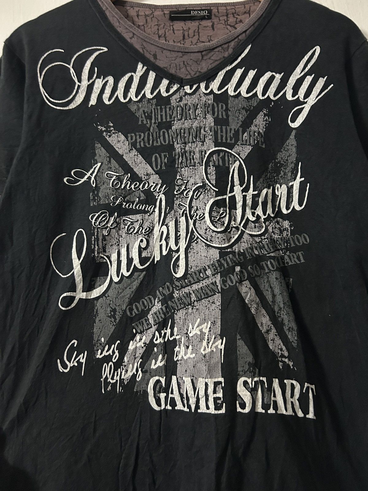 Vintage Desio Double Layer Poem Y2K Punk Style