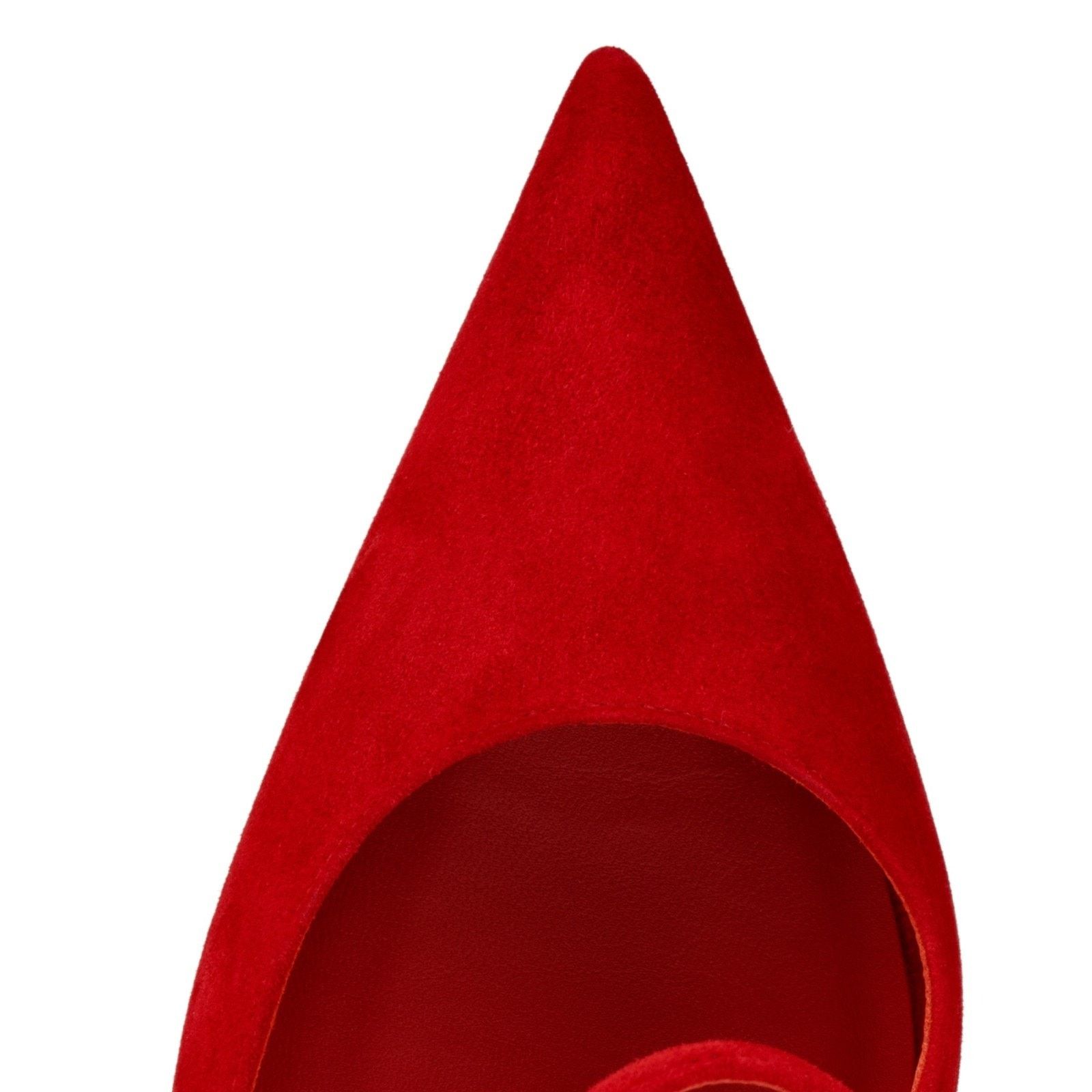 Christian Louboutin Christian Louboutin Miss Ziggyta Red Suede Pump 36.5 Size US 6.5 / IT 36.5 - 8 Thumbnail