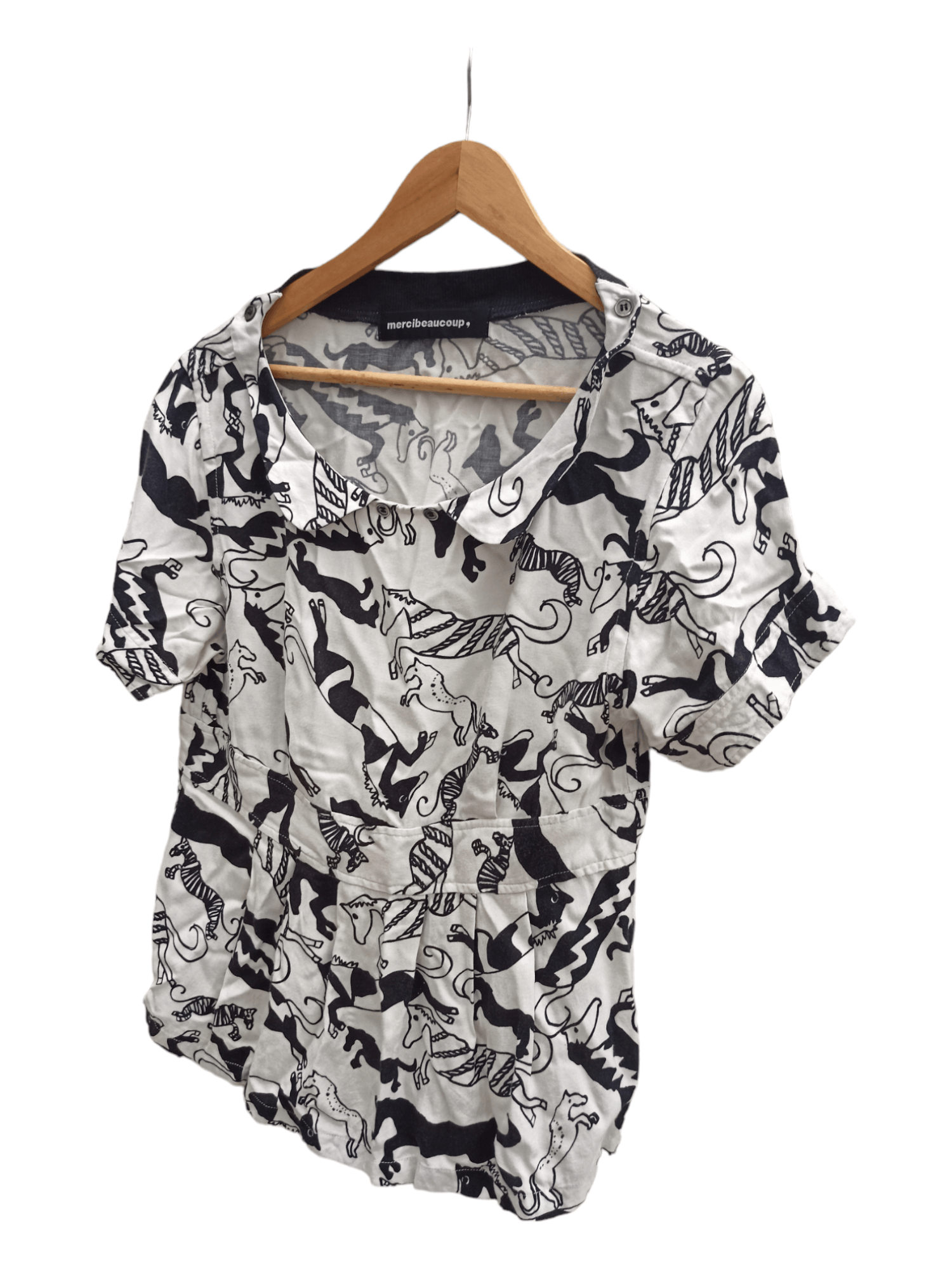 Issey Miyake Mercibeaucoup By Issey Miyake Full Printed Runway Blouses Size M / US 6-8 / IT 42-44 - 2 Thumbnail