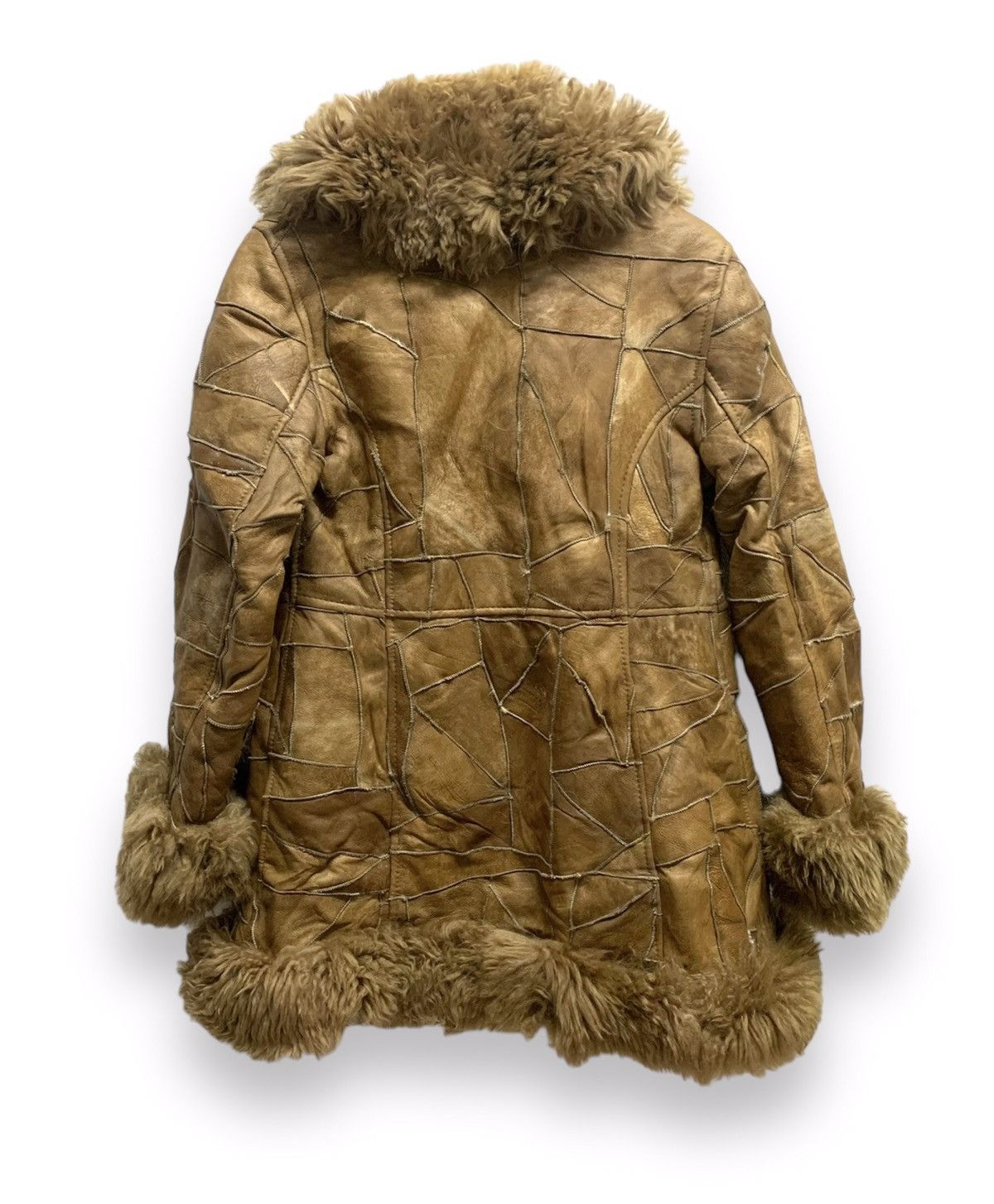 If Six Was Nine Vintage Patchwork Shearling Sheepskin Coat Size M / US 6-8 / IT 42-44 - 2 Thumbnail