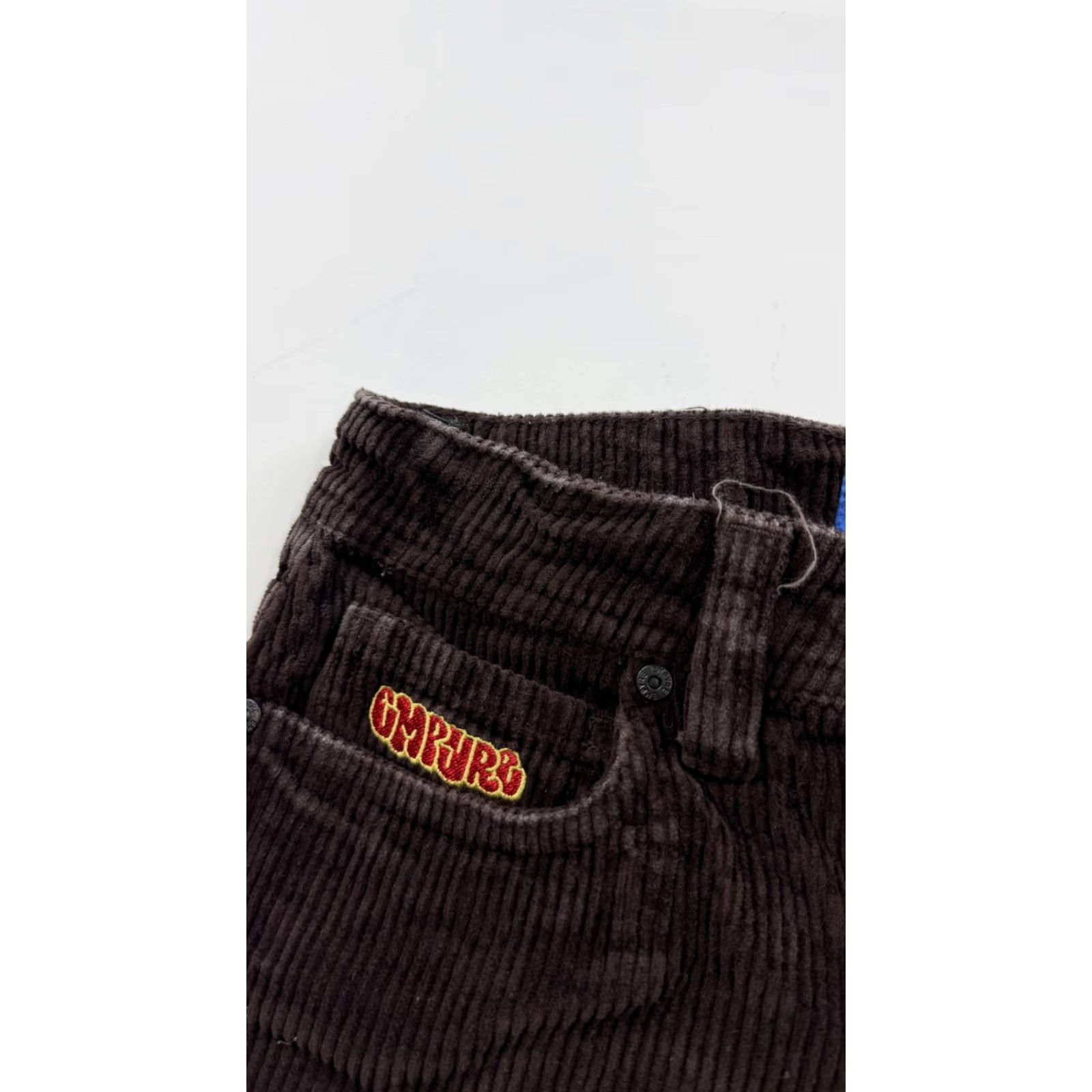 Empyre Empyre Pants Womens 24 Brown Corduroy Straight Leg Embroidered Logo Ladies Size 42" / US 20 - 2 Thumbnail