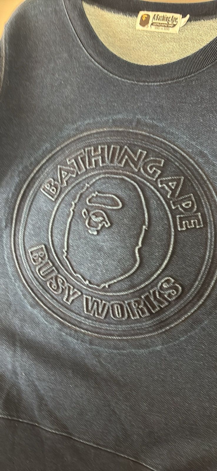 Bape BAPE (A Bathing Ape) Busyworks Navy Denim Crewneck Size US M / EU 48-50 / 2 - 3 Thumbnail