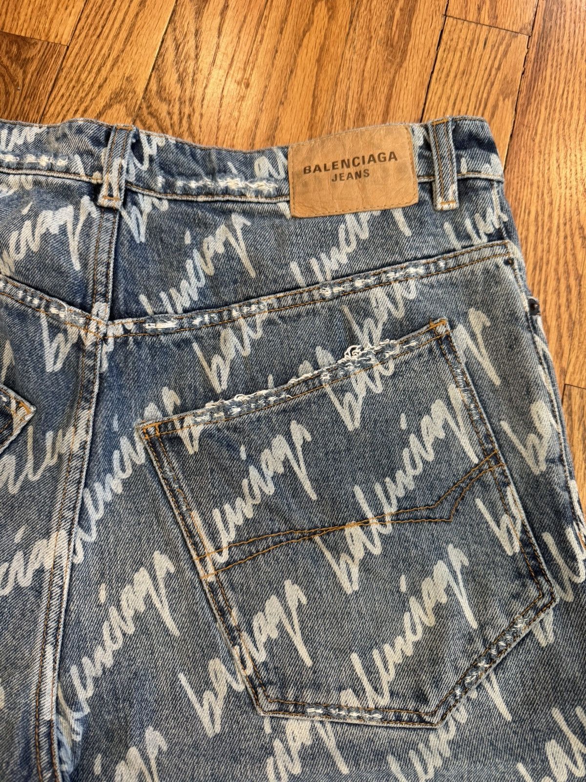 Balenciaga Balenciaga Script Denim Jeans “Blue” Size US 33 - 5 Thumbnail
