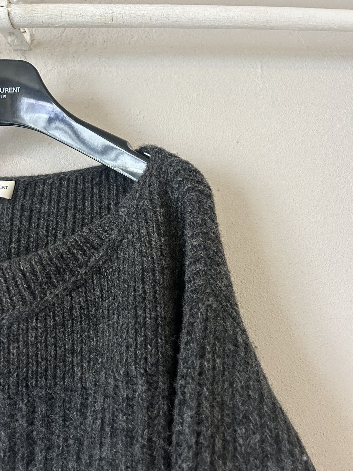 Saint Laurent Paris Saint Laurent Paris Boat Neck Chunky Knit Sweater Size US L / EU 52-54 / 3 - 5 Thumbnail