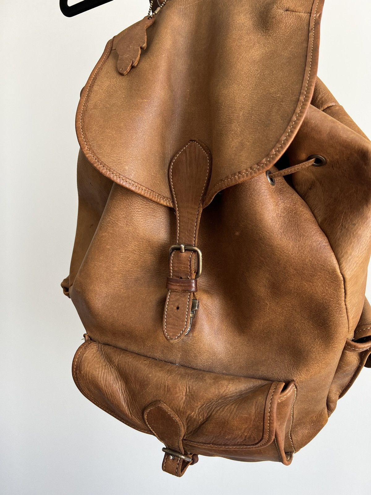 Roots Vintage Roots Tribal Leather Brown Knapsack, Made in Canada Size ONE SIZE - 6 Thumbnail
