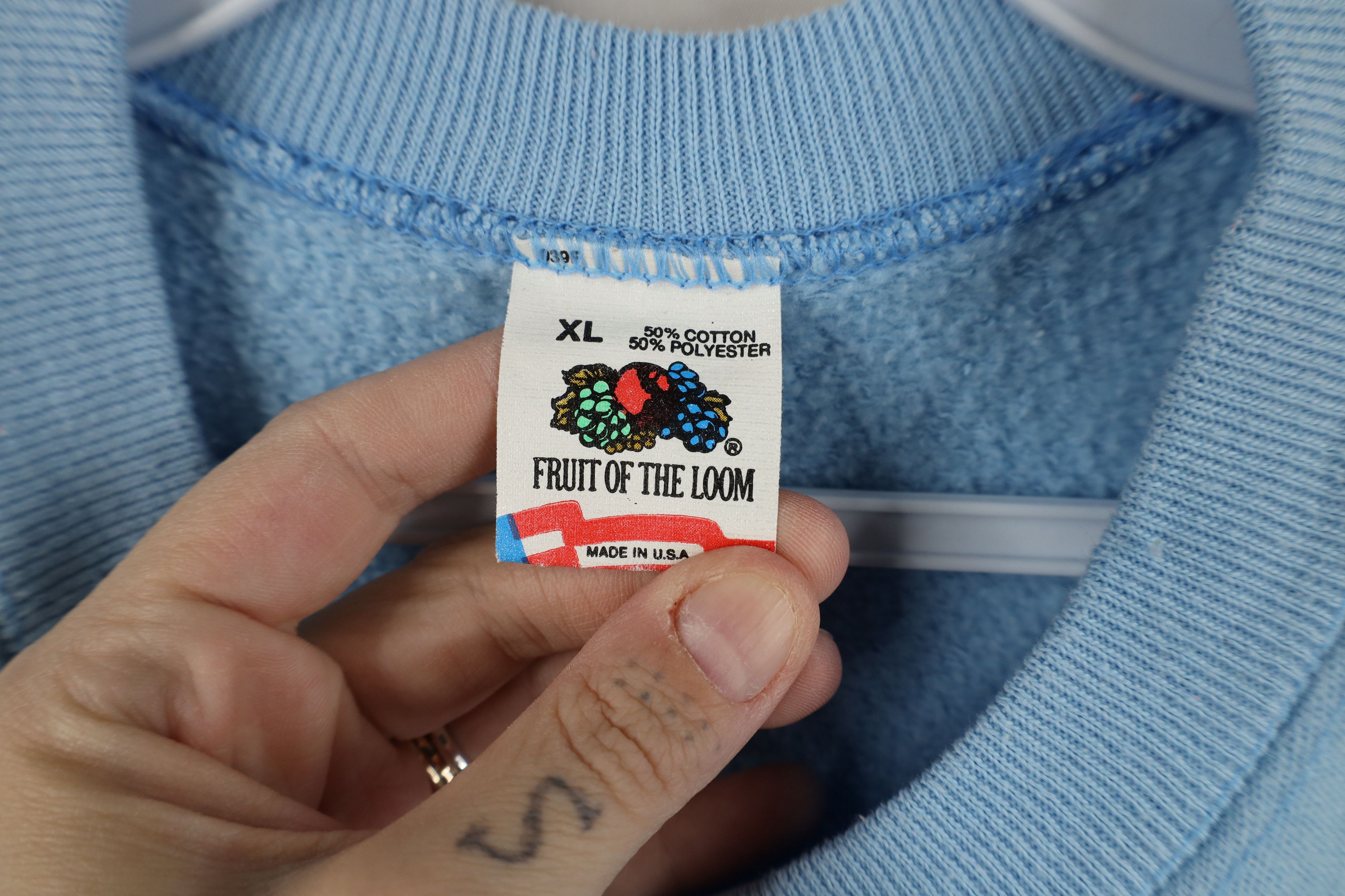 Vintage Vintage 80s 90s The Season Puff Paint Sweatshirt Blue USA Size XL / US 12-14 / IT 48-50 - 10 Thumbnail
