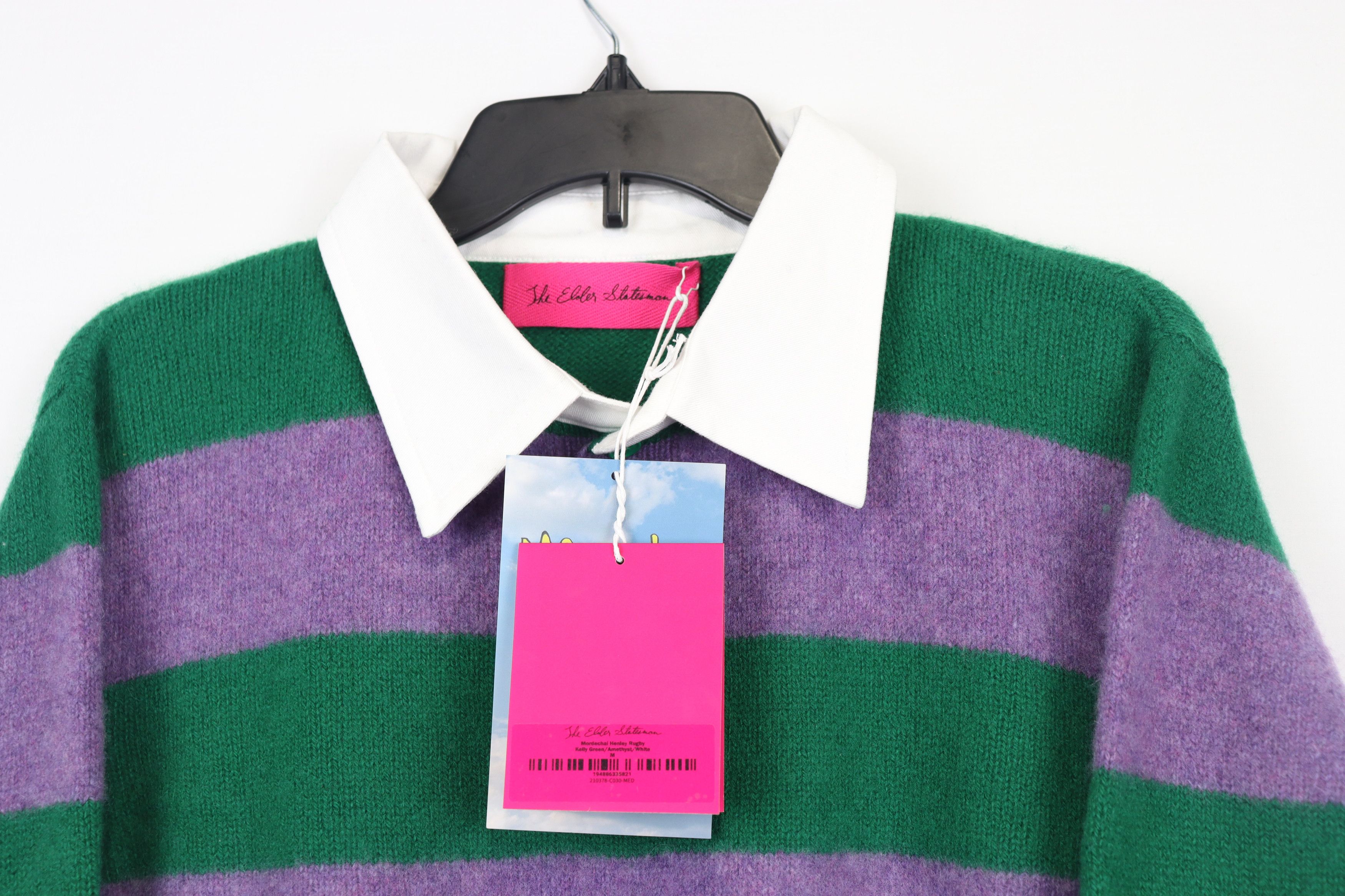 The Elder Statesman o1rshd11223 Mordechai Henley Rugby Kelly Green/Amethyst Size US M / EU 48-50 / 2 - 8 Thumbnail