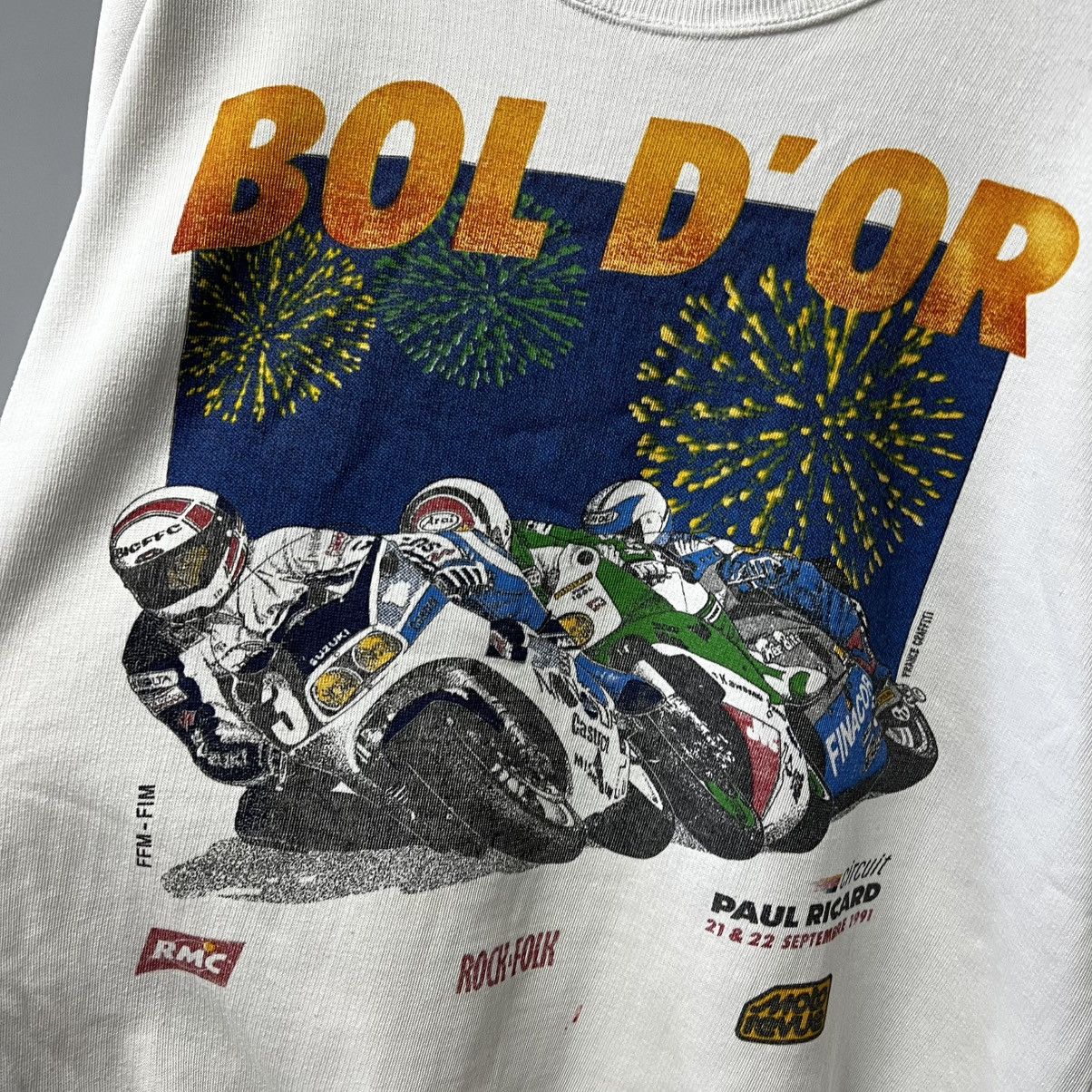 Vintage 1991 Bol d’Or Motorcycle Race Sweatshirt Vintage Paul Ricard Size US M / EU 48-50 / 2 - 11 Thumbnail