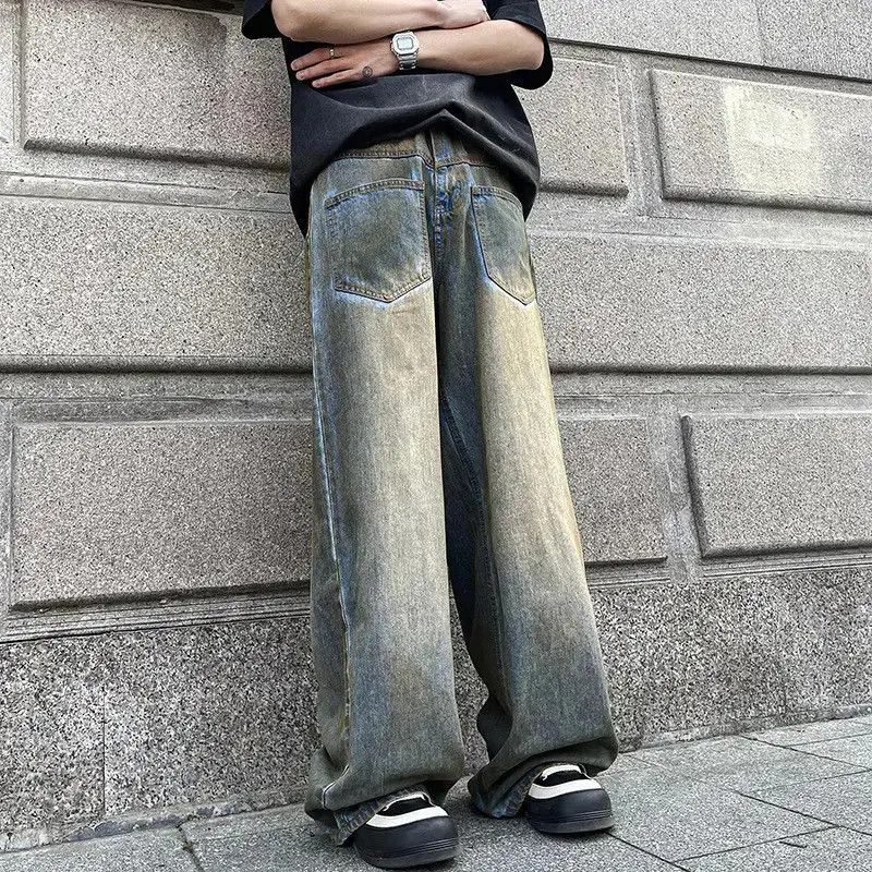 Japanese Brand Retro loose straight leg gradient jeans Size US 32 / EU 48 - 4 Thumbnail