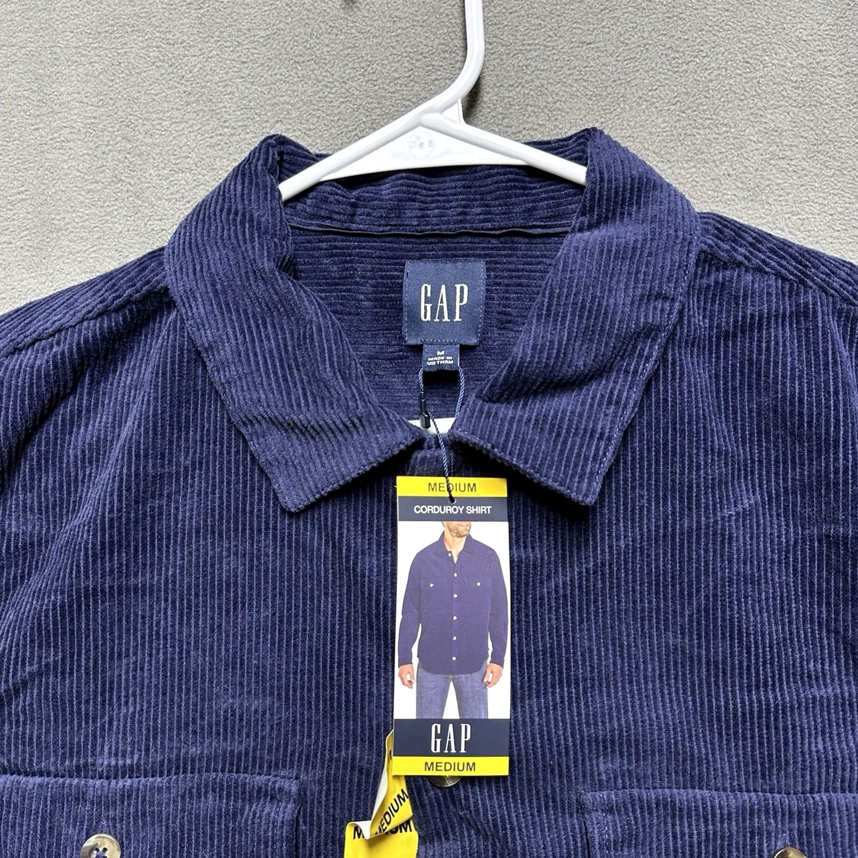 Gap GAP Shirt Mens Medium Eclipse Blue Button Up Corduroy Long Sleeve Size US M / EU 48-50 / 2 - 3 Thumbnail