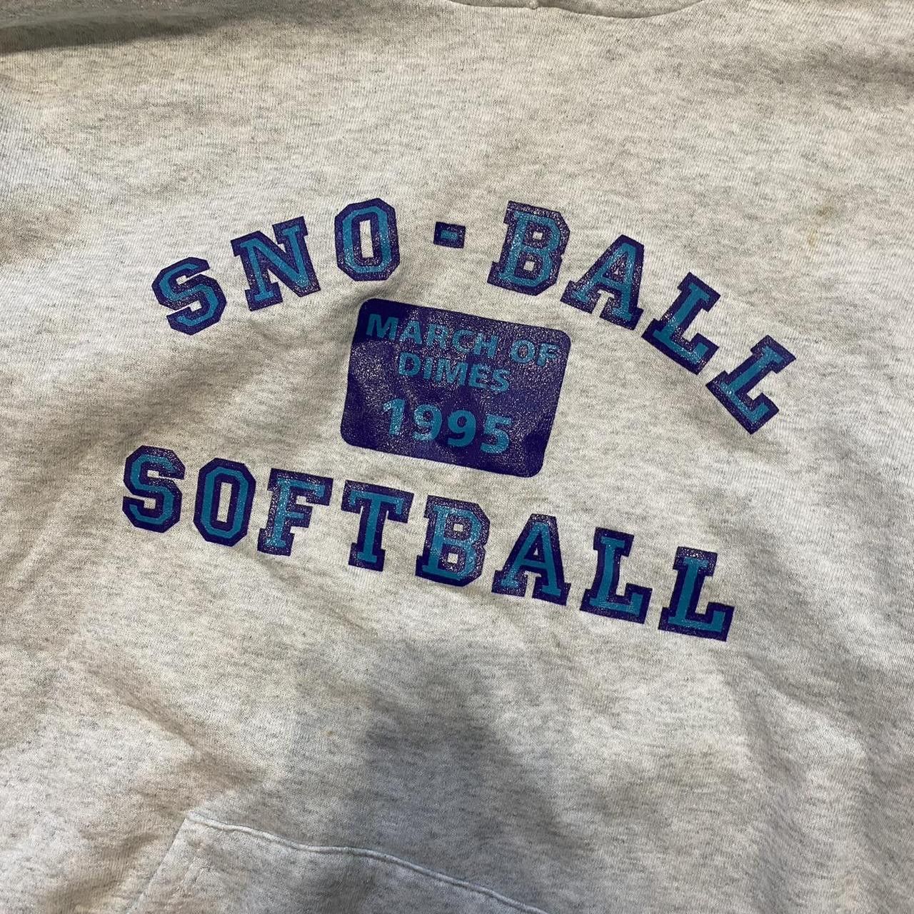 Vintage Grey and blue vintage Boxy Sno Ball Softball hoodie Size US XL / EU 56 / 4 - 3 Thumbnail