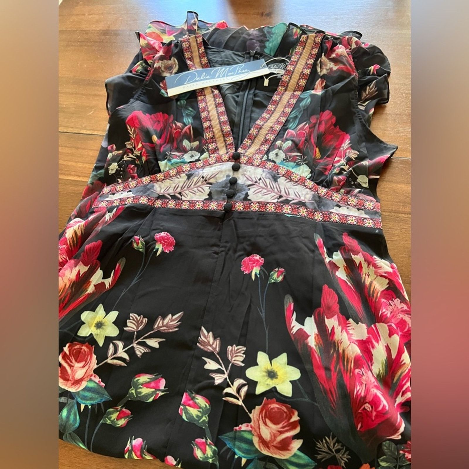 Other 🎉LAST PIECE🎉DALIA MACPHEE Maxi Dress With Ruffle Sleeve Size L / US 10 / IT 46 - 4 Thumbnail
