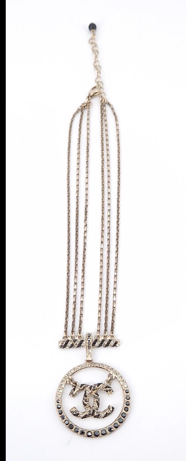 Chanel Chanel Crystal CC Pendant Triple Chain Necklace Size ONE SIZE - 18 Thumbnail