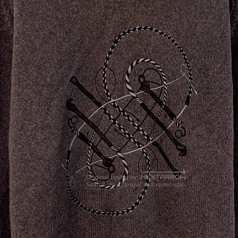 Hermes Hermes Dark coffee color whip stitch embroidery design cas Size XXL / US 16-18 / IT 52-54 - 4 Thumbnail