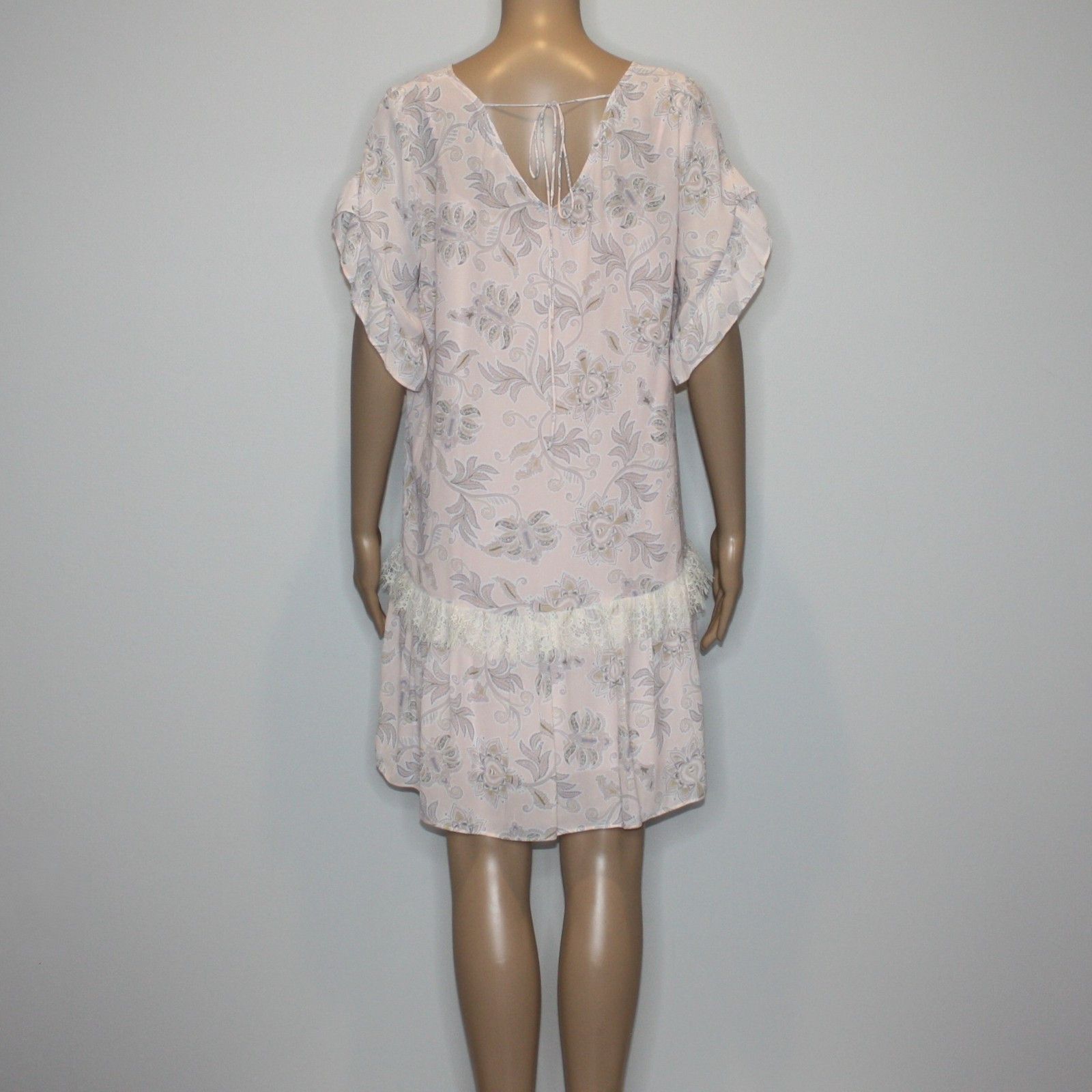 Loft Lacy Floral Flounce Dress in Light Pink NWOT $89.50 Size M / US 6-8 / IT 42-44 - 7 Thumbnail
