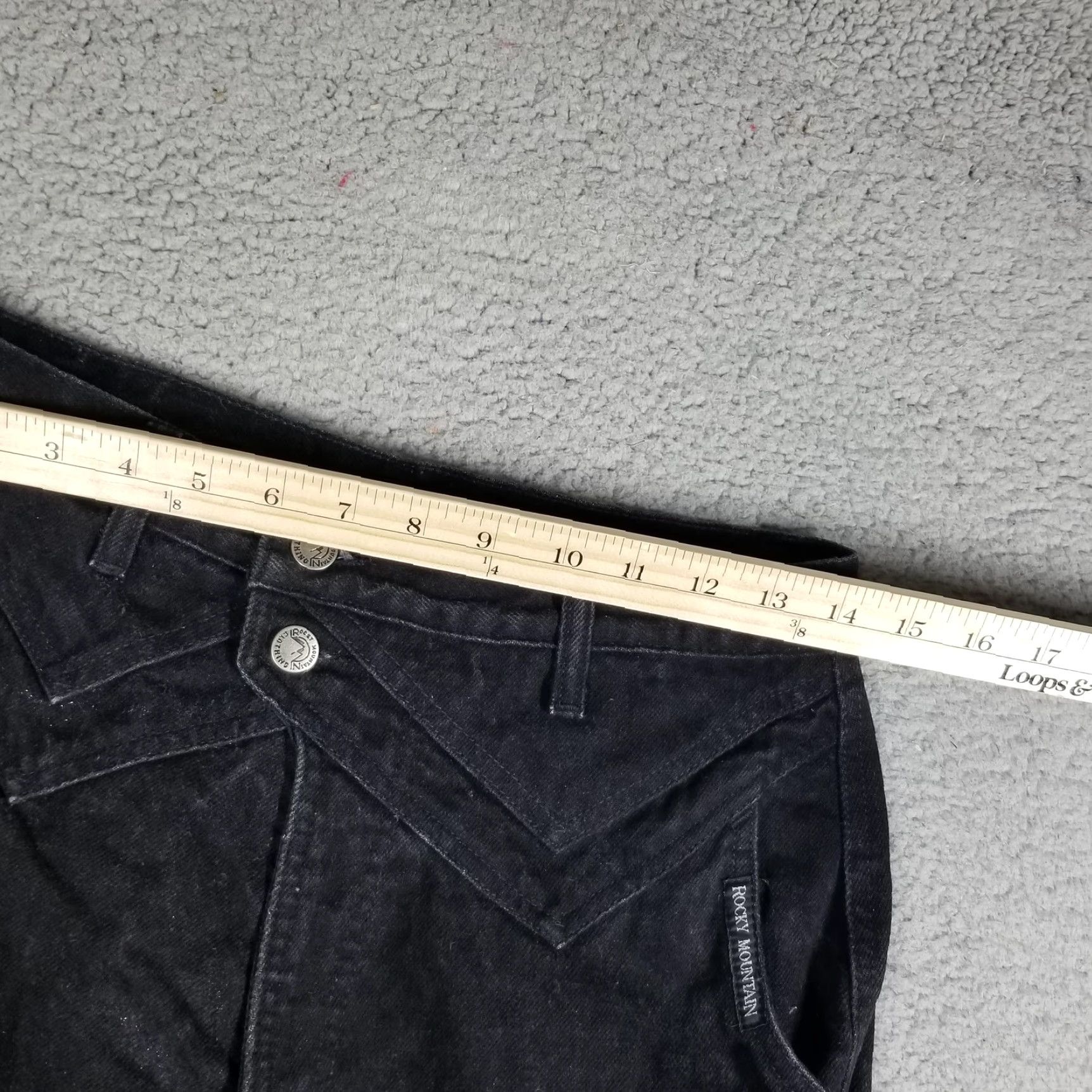 Vintage VINTAGE Rocky Mountain Jeans Womens Black 28X35 High Rise Tapered Denim 100% Cotton Boots? Size 32" / US 10 / IT 46 - 4 Thumbnail