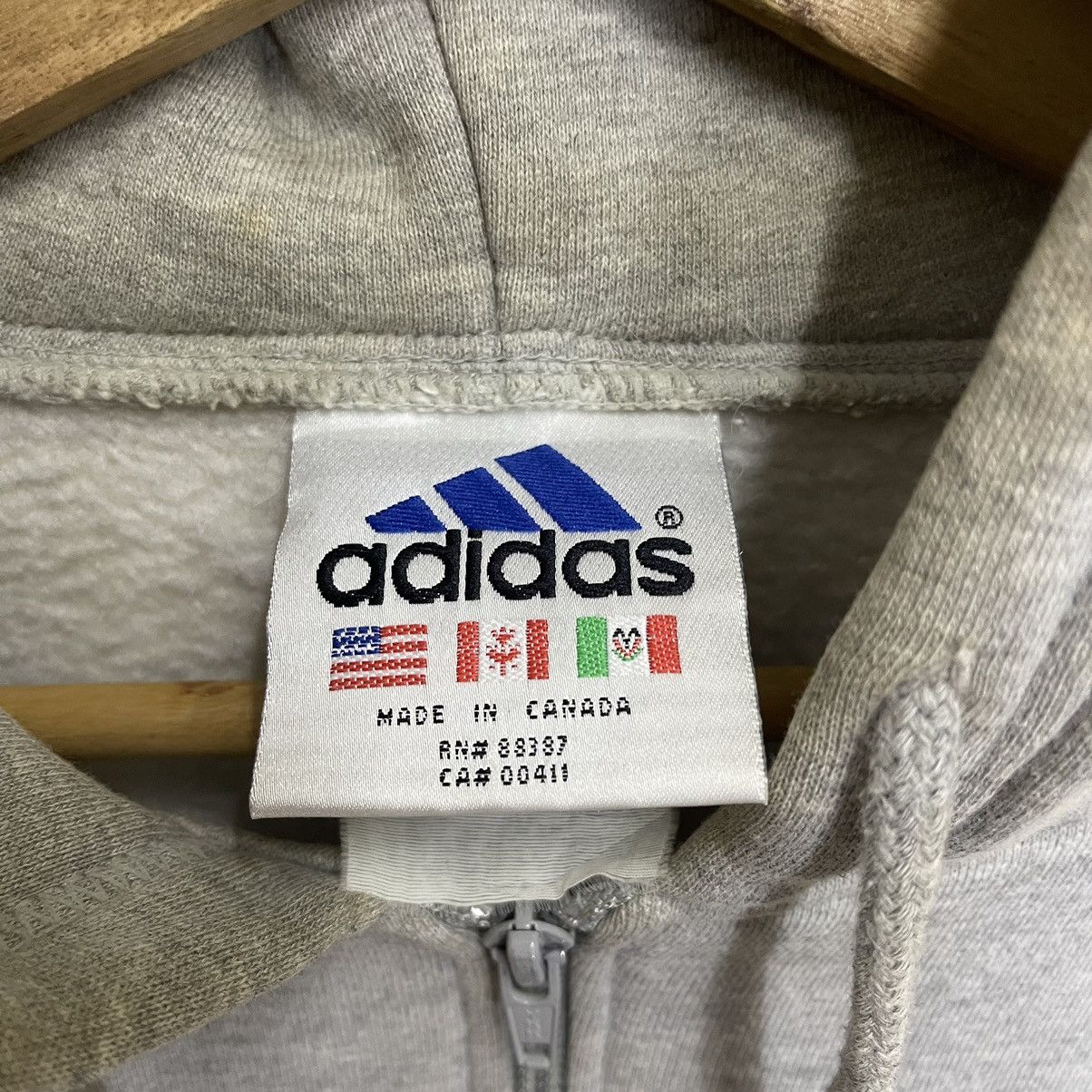 Adidas Vintage 90s Adidas Small Logo Zipper Hoodie Size US S / EU 44-46 / 1 - 9 Thumbnail
