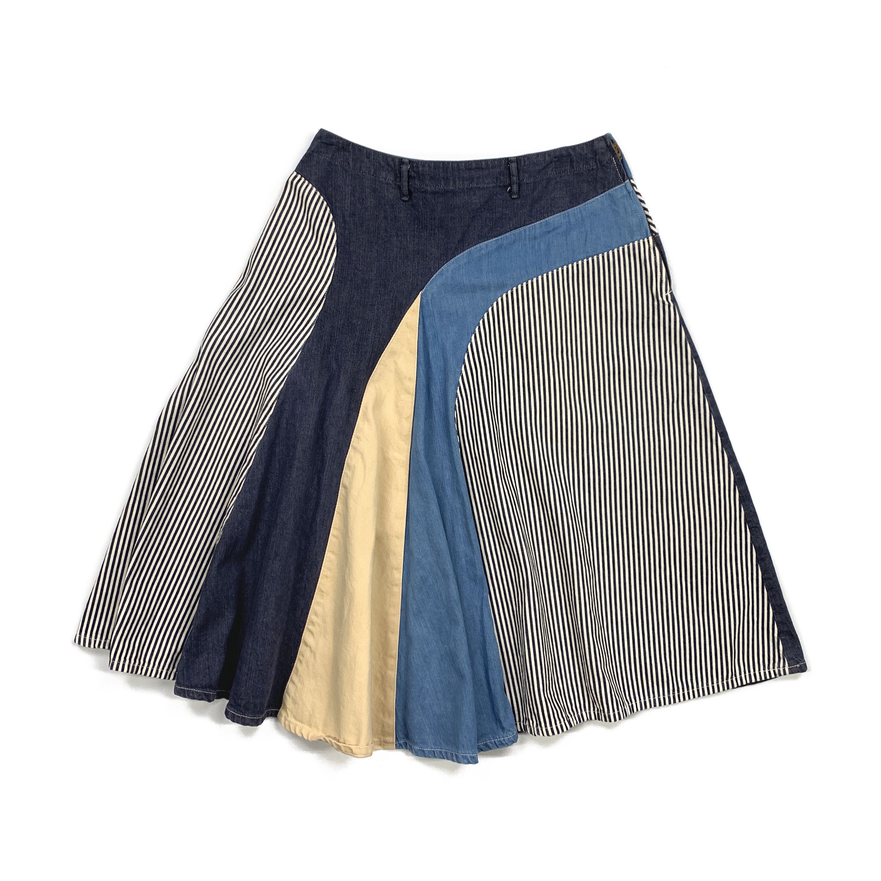 Flowy Patchwork Skirt (Denim)