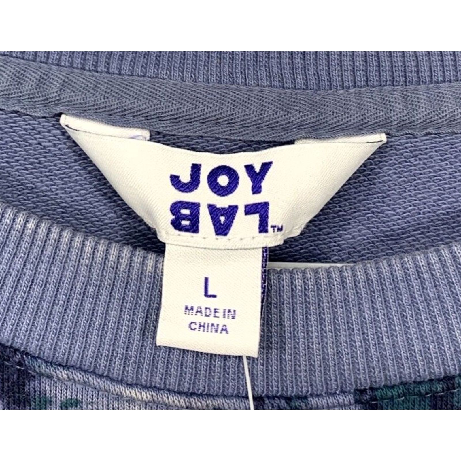 Vintage Joy Lab Women's Cropped Sweatshirt Large Infinity Marble Blue Long Sleeve Crew Neck Pullover All Seasons Easy Care Relaxed NWOT Size L / US 10 / IT 46 - 7 Thumbnail