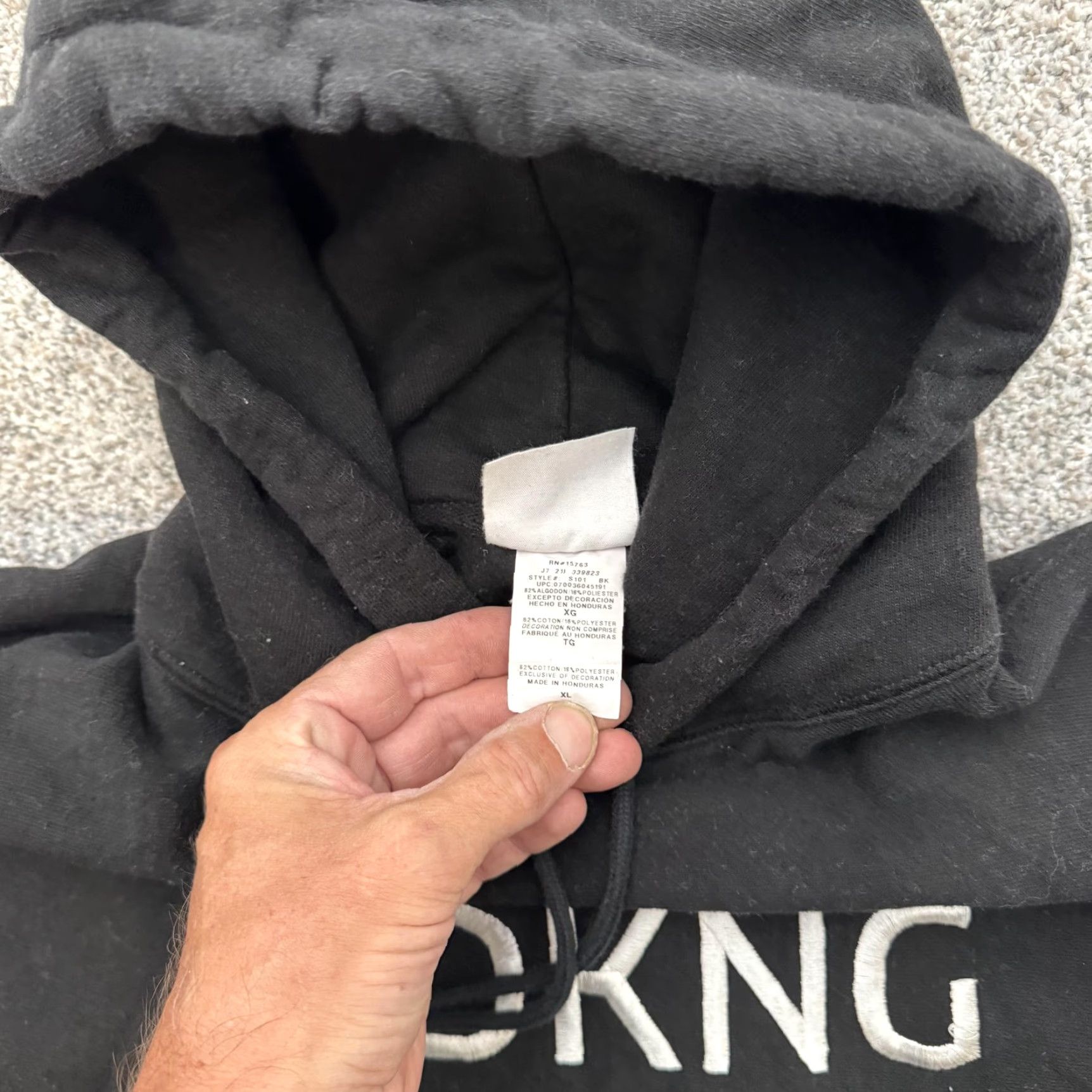 Champion VINTAGE Champion Reverse Weave Hoodie Mens XL Black DKNG Pullover Sweatshirt Embroidered Size US XL / EU 56 / 4 - 6 Thumbnail