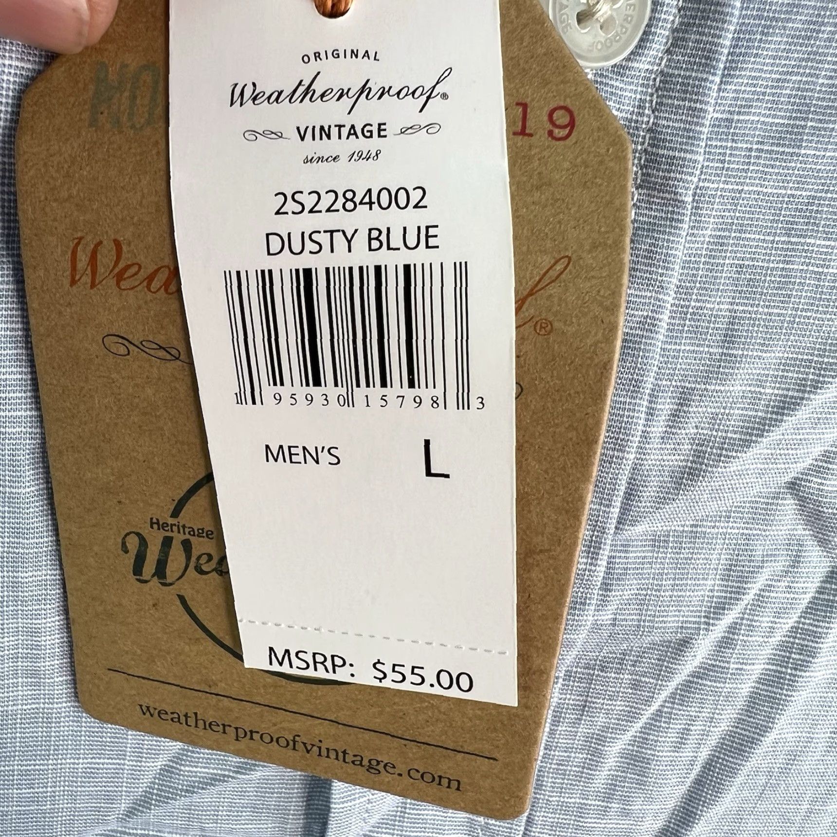 Weatherproof Weatherproof Men's Short Sleeve Button-Up Shirt Size L Blue Casual Summer Cotton Size US L / EU 52-54 / 3 - 6 Thumbnail