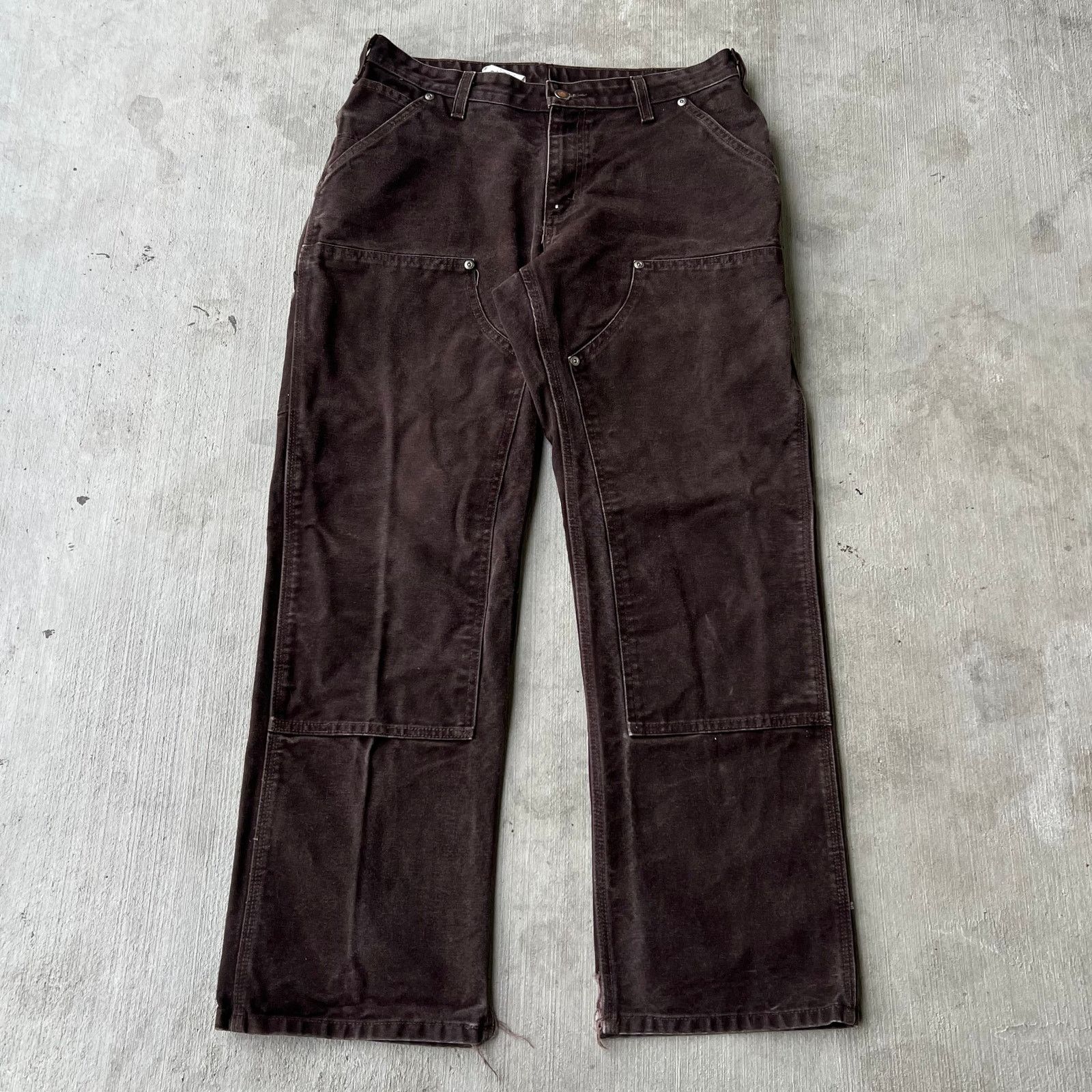 Carhartt × Vintage Carhartt brown WOMENS double knee work wear carpenter pants Size US 31 - 1 Thumbnail