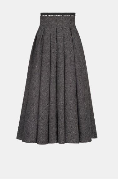 Dior o1w1db10924 Mid-Length Pleated Skirt in Grey Size 34" / US 12 / IT 48 - 1 Thumbnail