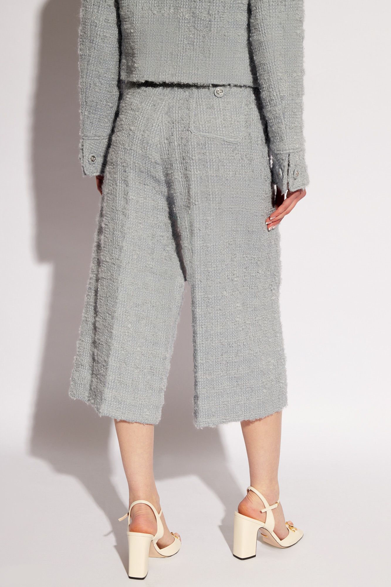 Gucci o1la5ras0526 Wool Tweed Trouser in Light Blue Size 26" / US 2 / IT 38 - 4 Thumbnail