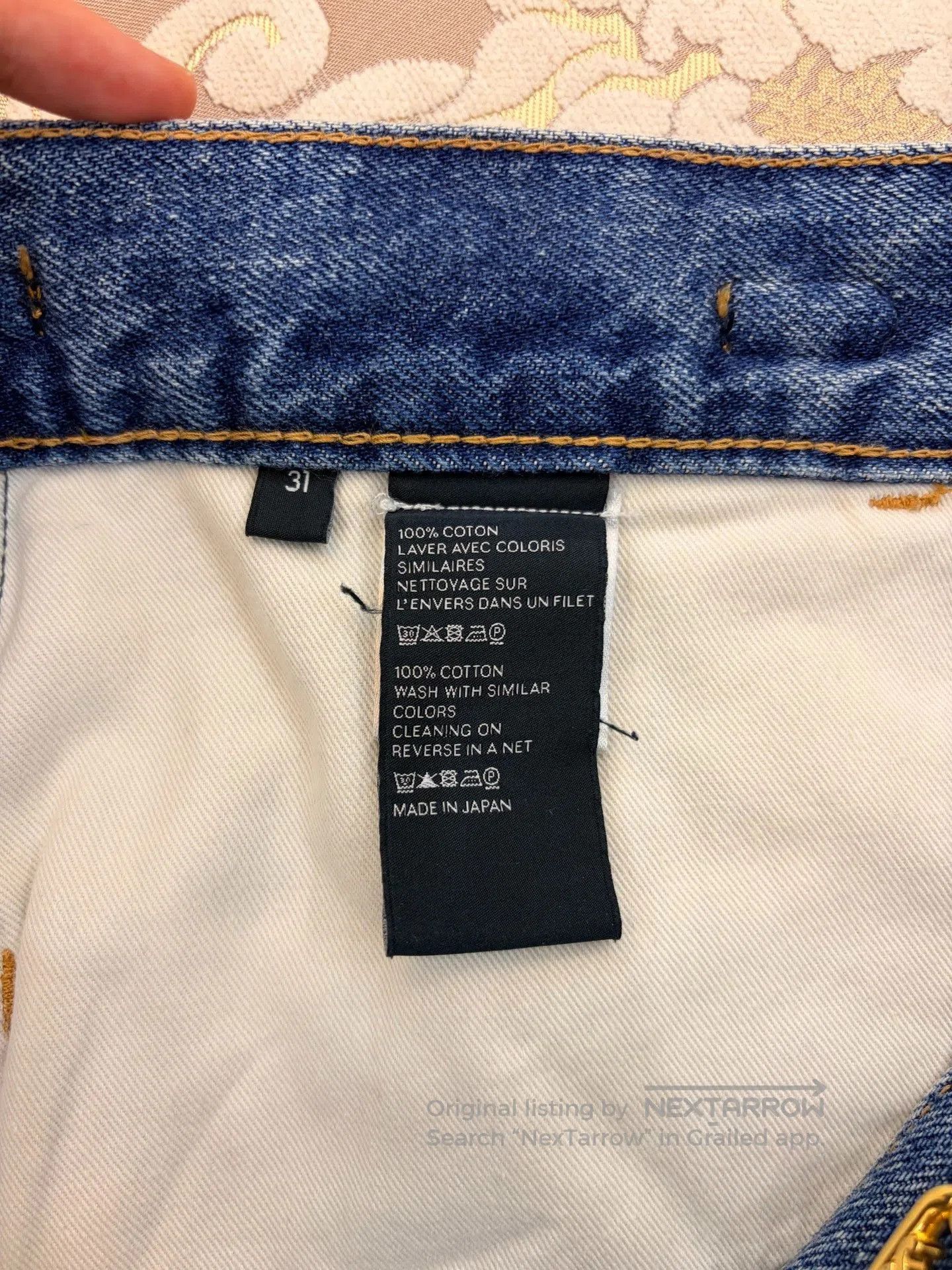 Celine Celine Blue Carrot Jeans with Gold Chain. Size 31" - 5 Thumbnail