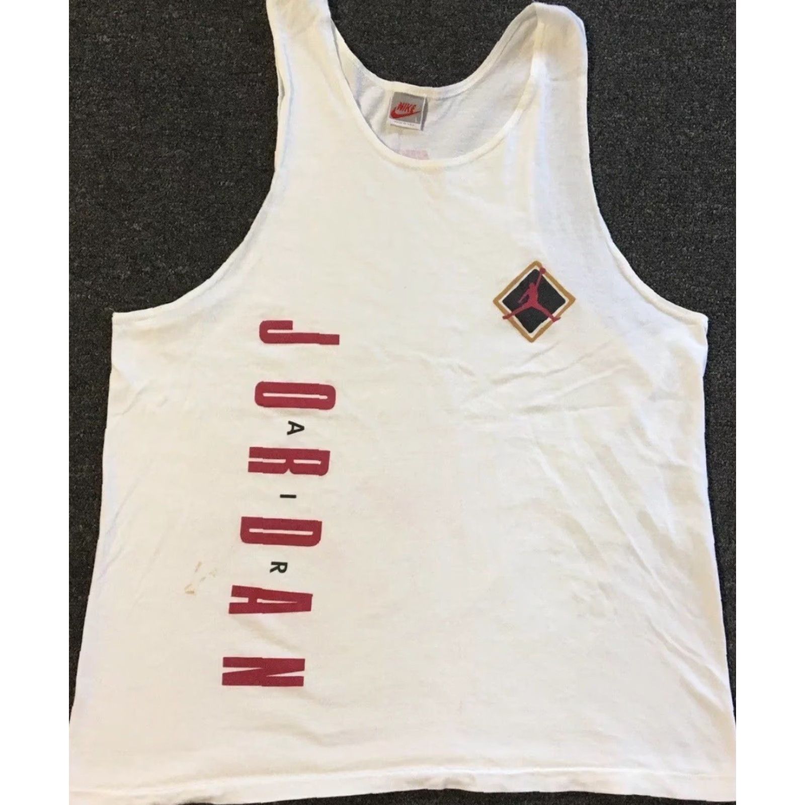 Nike VINTAGE Nike Michael Jordan Tank Top Shirt M White Swoosh Grunge 90s Basketball USA Mens Size US M / EU 48-50 / 2 - 2 Thumbnail