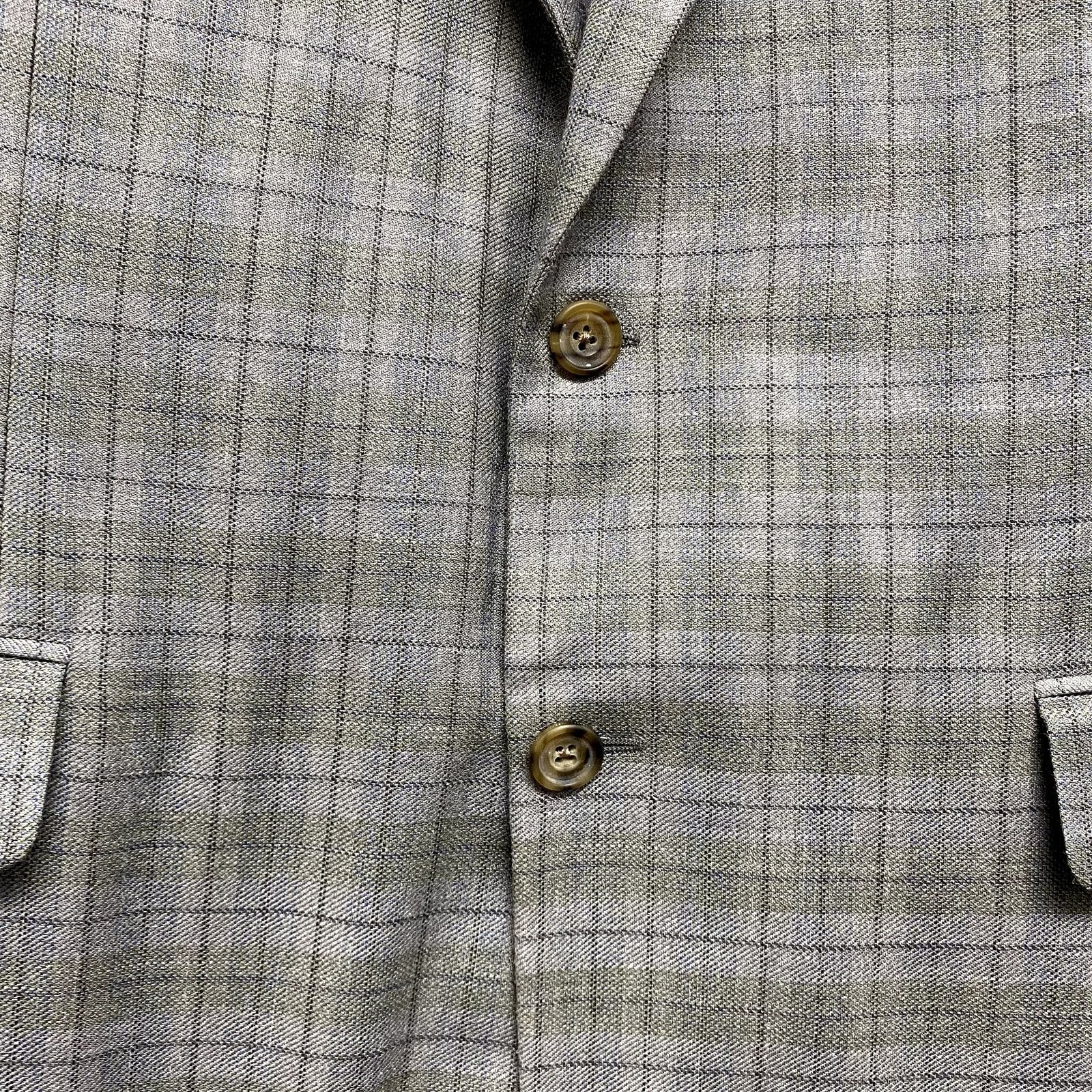 Hickey Freeman Hickey-Freeman 2 Button Plaid Grey Sports Coat Blazer Size 42L - 9 Thumbnail
