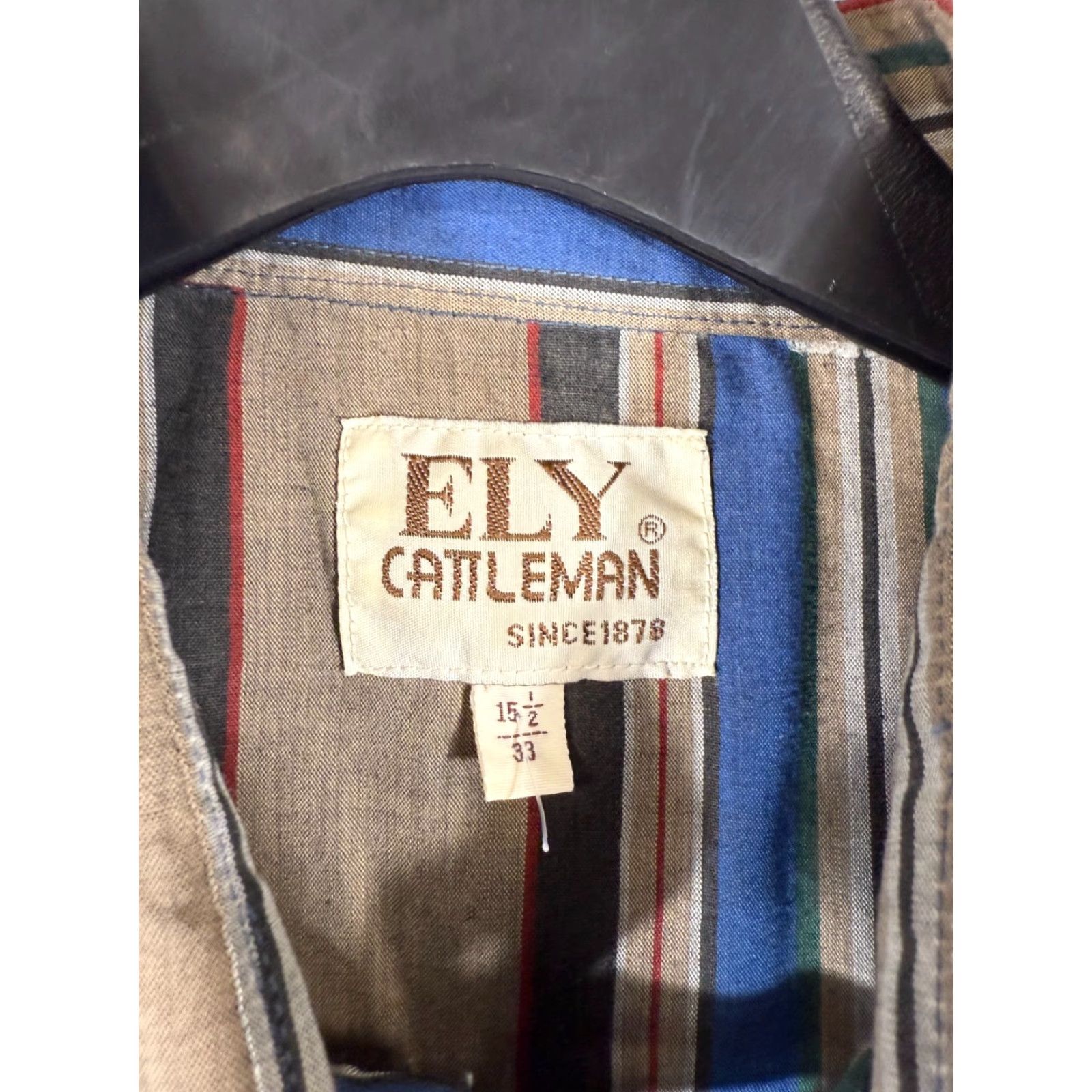 Vintage VINTAGE Ely Cattleman Western Shirt Mens 15.5/33 Blue Brown Striped Pearl Snap Long Sleeve Cowboy Size US XS / EU 42 / 0 - 5 Thumbnail
