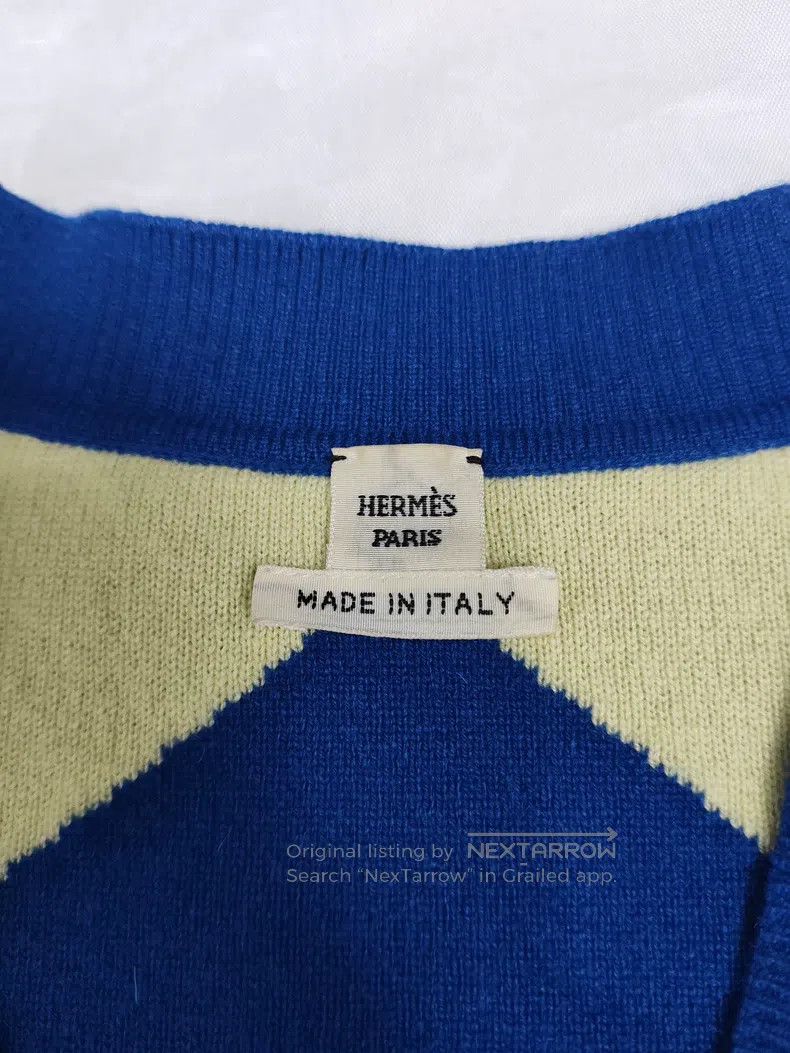 Hermes Hermes Limited Edition Printed Knit Sweater in Blue Size XS / US 0-2 / IT 36-38 - 6 Thumbnail
