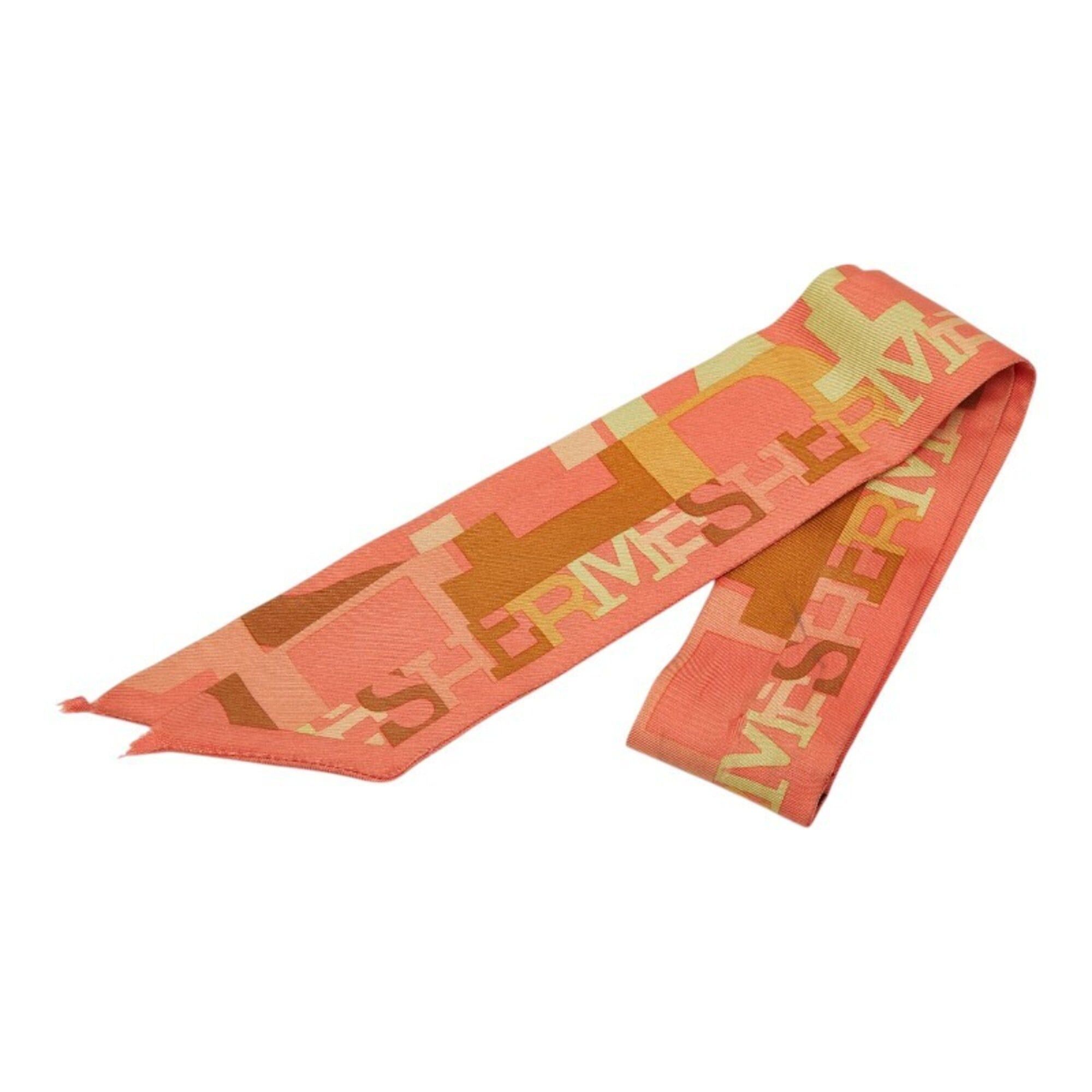 Hermes Hermes Twilly Capitales Scarf Muffler Pink Multicolor Silk Women's HERMES Size ONE SIZE - 1 Thumbnail