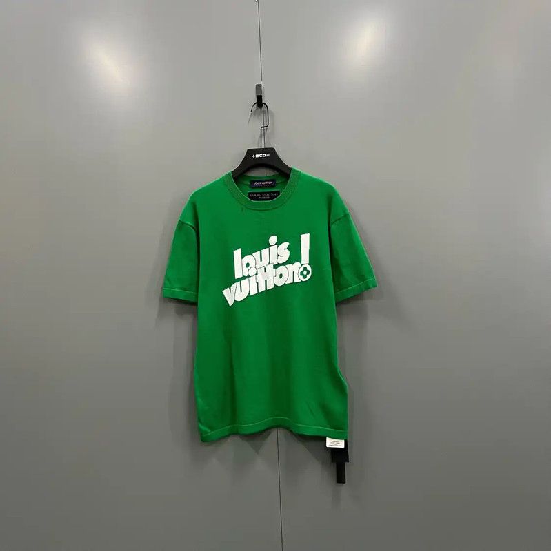Louis Vuitton Louis Vuitton Green Wool Logo Short Sleeve T-Shirt 0089 Size US L / EU 52-54 / 3 - 1 Thumbnail