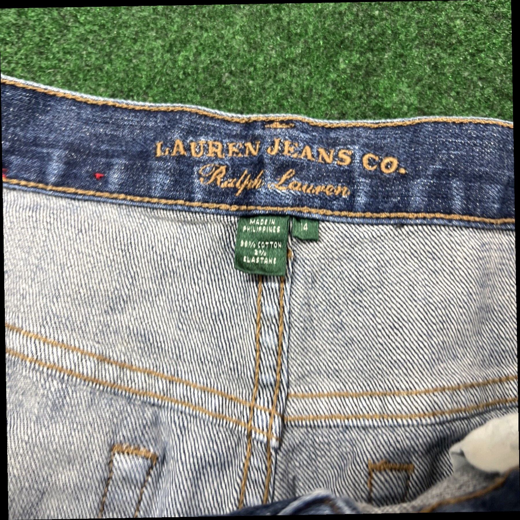 Ralph Lauren Lauren Ralph Lauren Womens 14 Mid Rise Straight Jeans Comfort Stretch Denim Dark Size 36" / US 14 / IT 50 - 7 Thumbnail