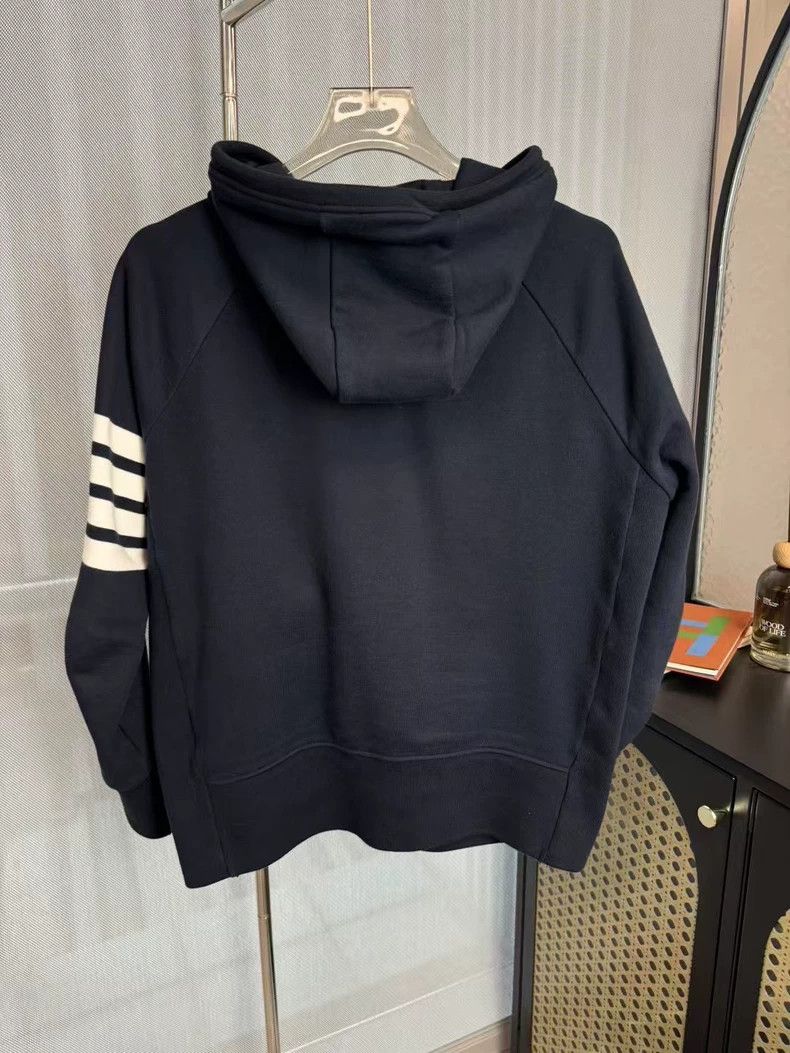 Thom Browne Thom browne Dark blue four-striped zipper knitted jacket 25 Size US L / EU 52-54 / 3 - 2 Thumbnail