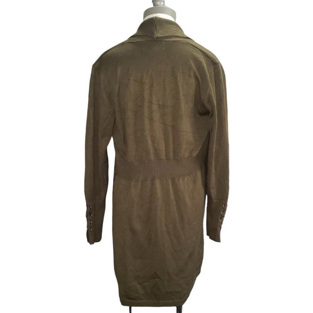 Magaschoni CT1374 Magaschoni Olive Green Ladies Open Cardigan L Size L / US 10 / IT 46 - 3 Thumbnail