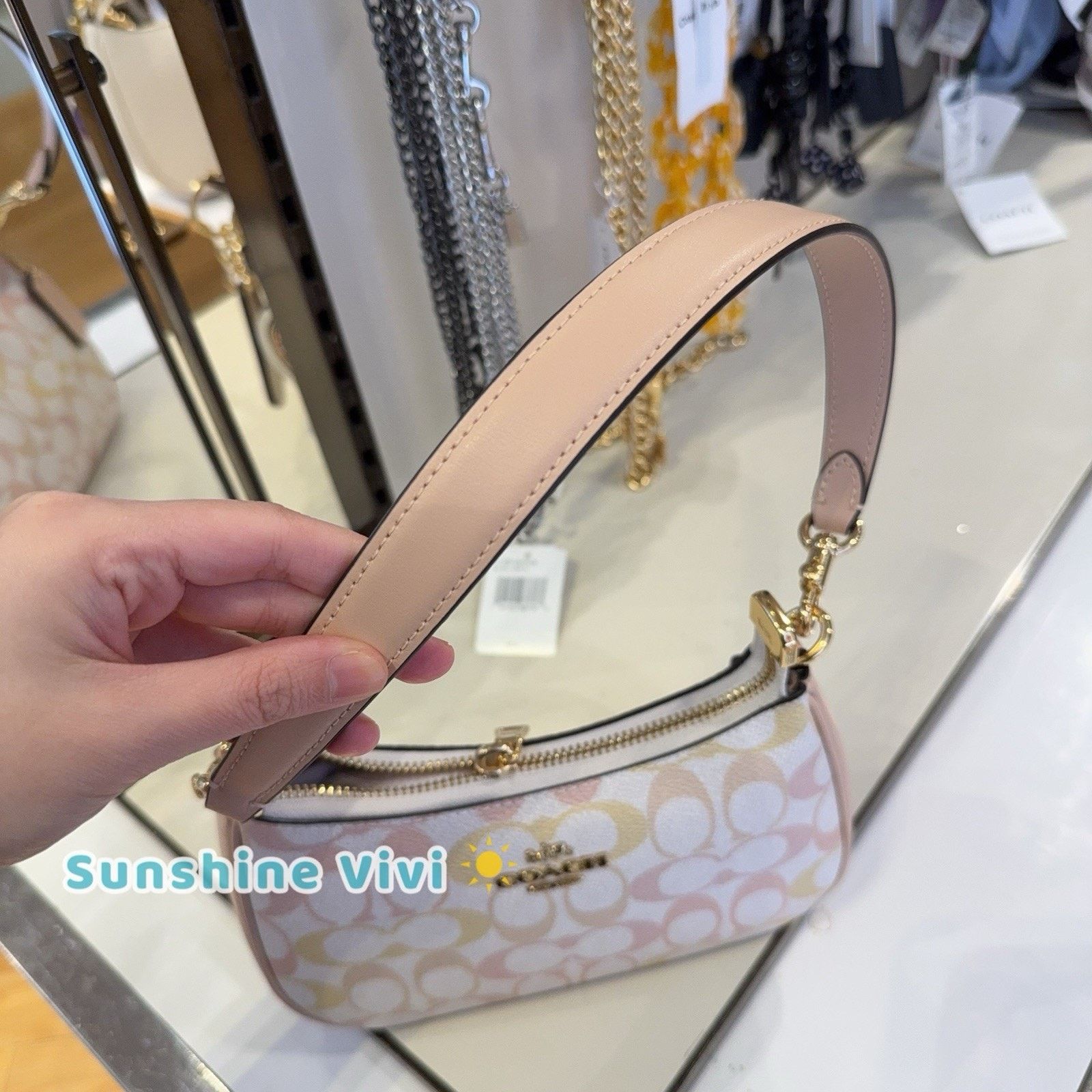 Coach NWT Coach CDW52 Teri Mini Crossbody Bag Pretty Chalk/Pink Size ONE SIZE - 2 Thumbnail