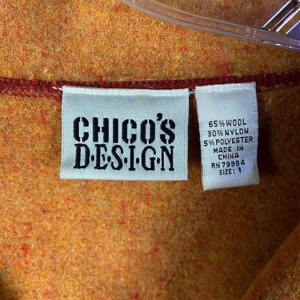 Chicos Chico's Sweater Women's 1 USA Medium Red Cardigan Wool Nylon Size M / US 6-8 / IT 42-44 - 3 Thumbnail