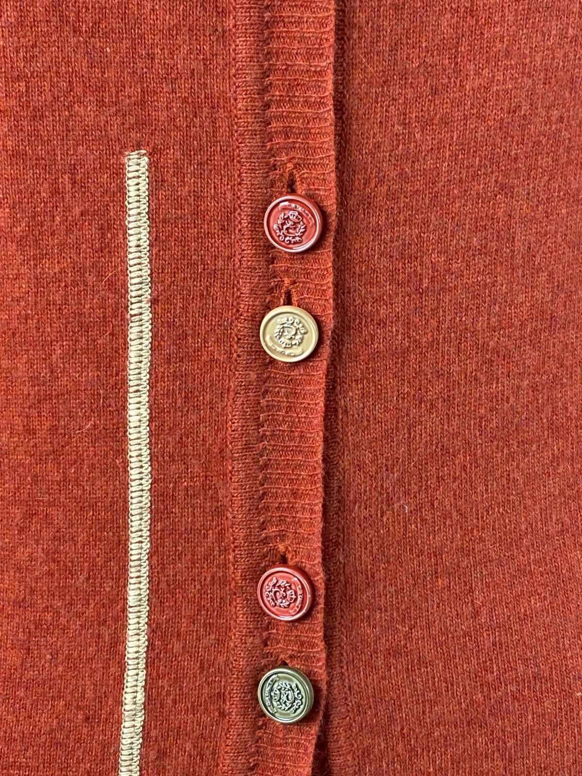 Designer Elisa Cavaletti Orange Wool Cardigan Tunic Dress Size L / 3 Size L / US 10 / IT 46 - 3 Thumbnail