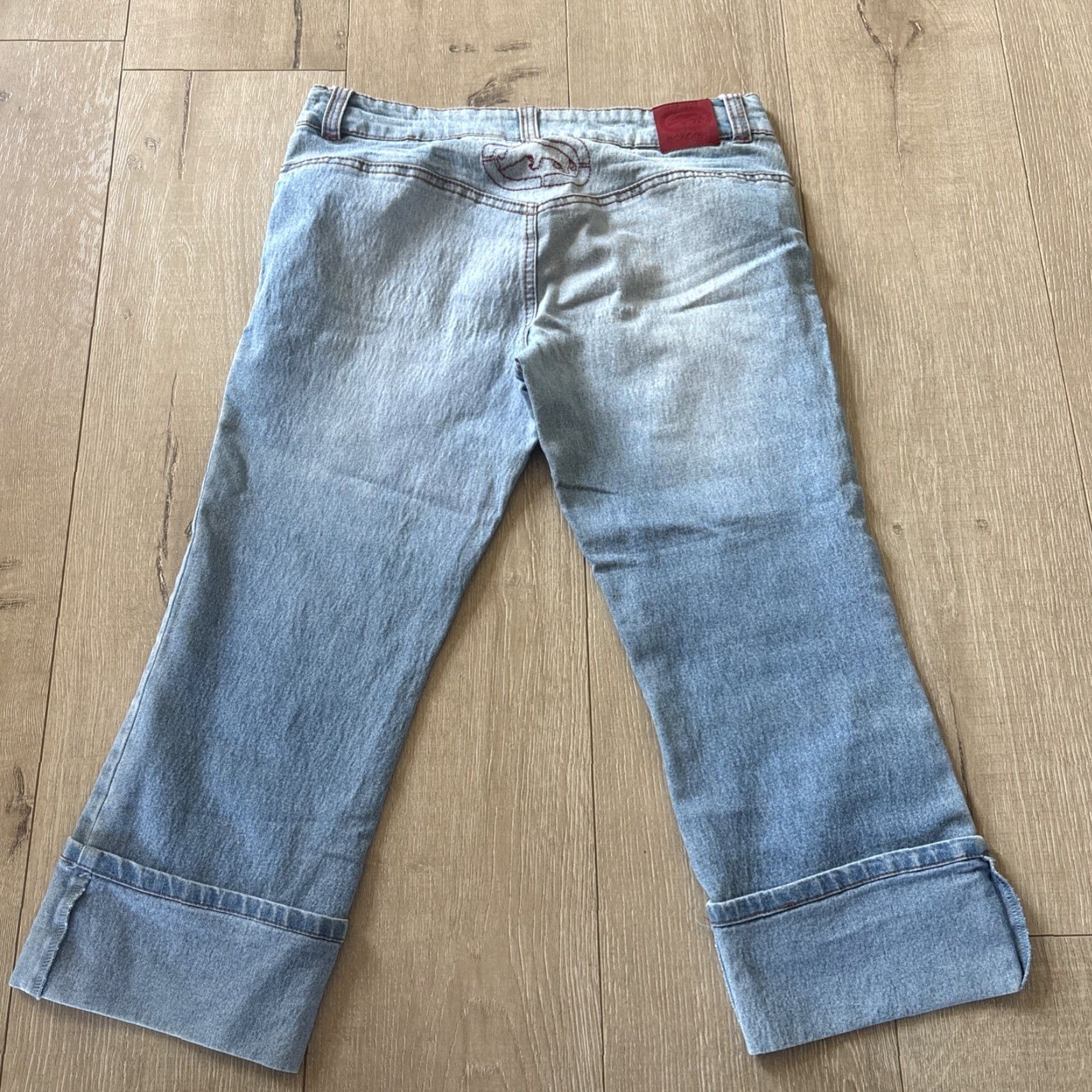 Denime VINTAGE Eckored Womens Capri Jeans Cuffed Size 5 Light Wash Denim Blue 30” Waist 21” Inseam Women Size 27" / US 4 / IT 40 - 3 Thumbnail