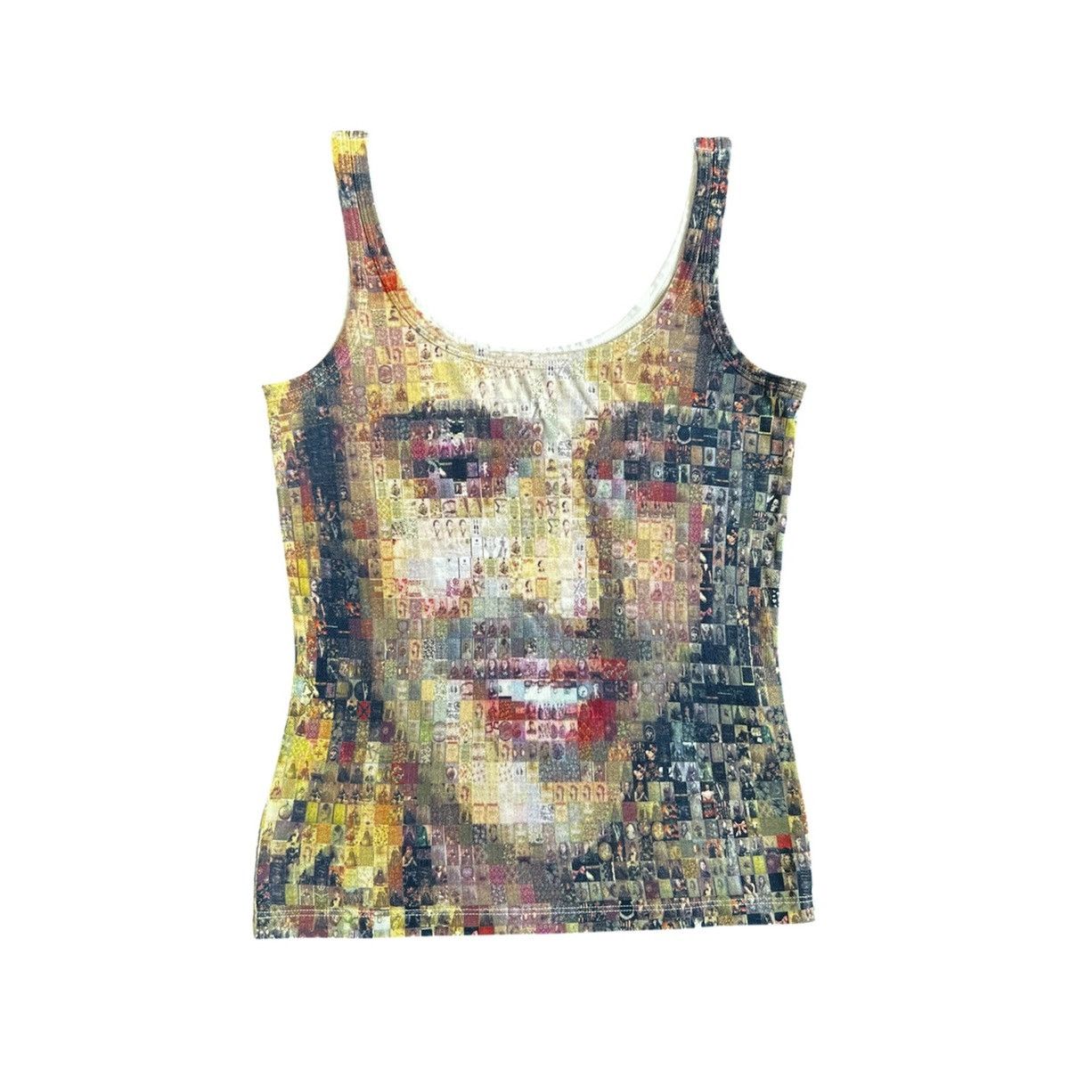 VINTAGE GALLIANO SELF PORTRAIT TANK TOP mosaic print y2k